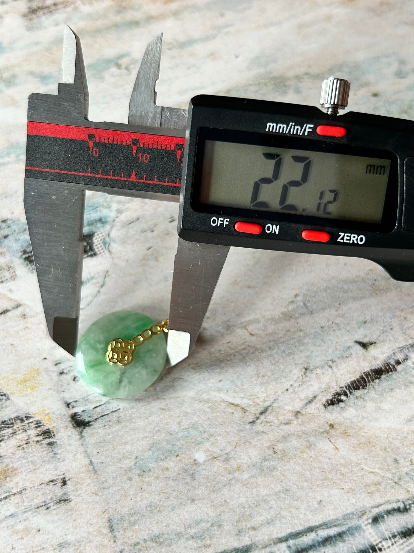 Grade A Natural green Jadeite Pi Disc ( peng on kou, donut) pendant with Gold over sterling  bailsilver  coin bail