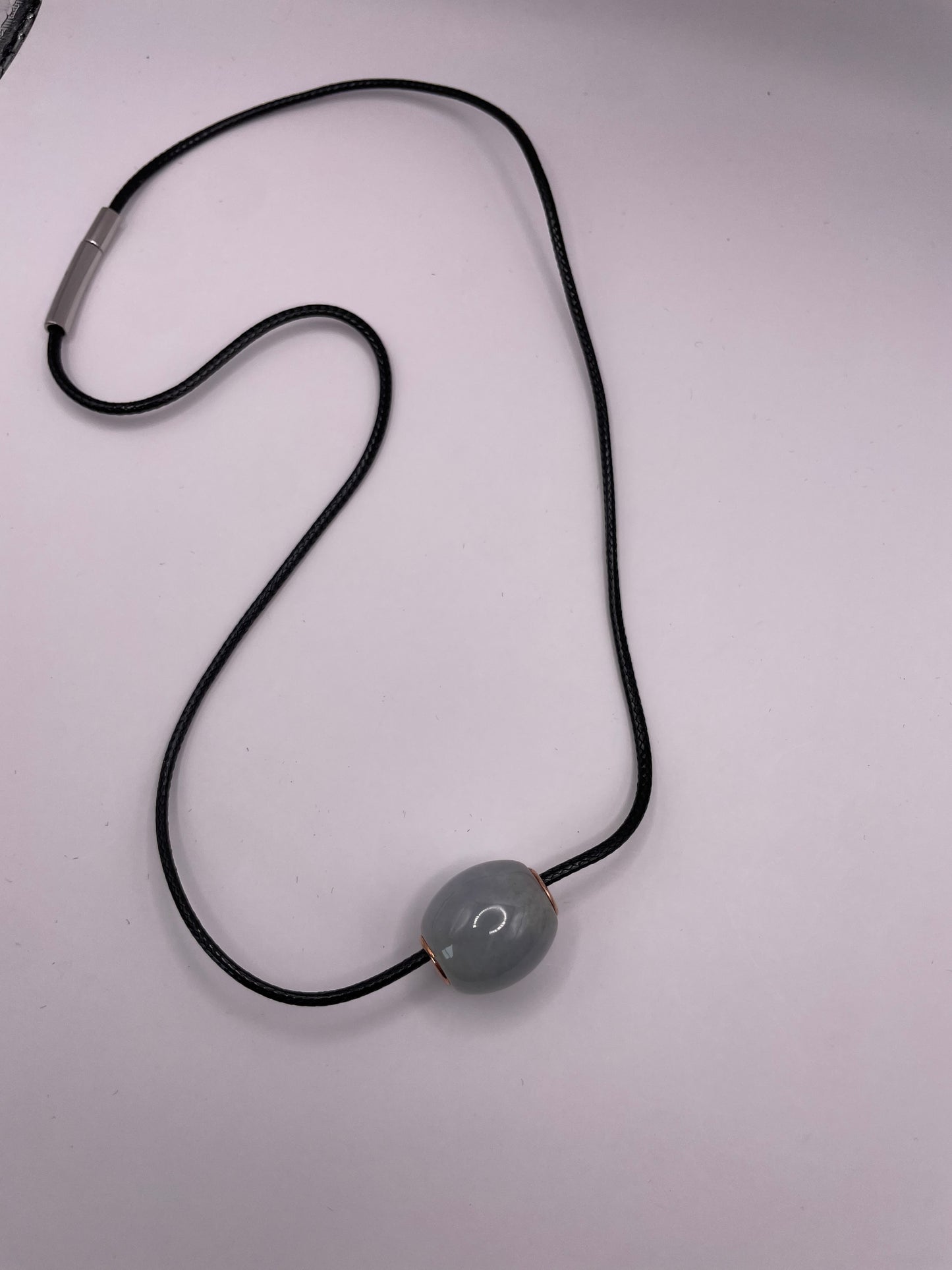 Grade A Natural light lavender Lu Lu Tong(barrel) with  gold plated Sterling silver necklace