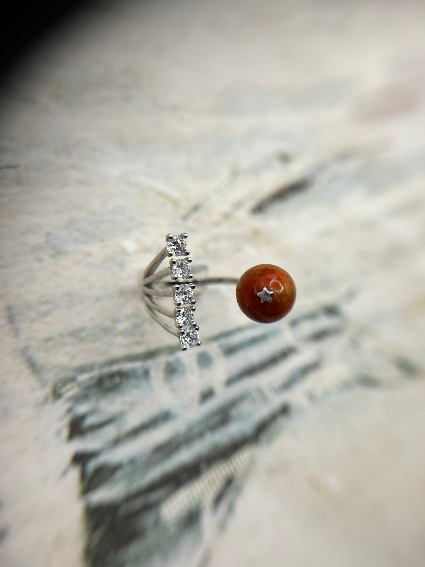 Natural grade A Burmese Red Jadeite Sterling Silver Ring