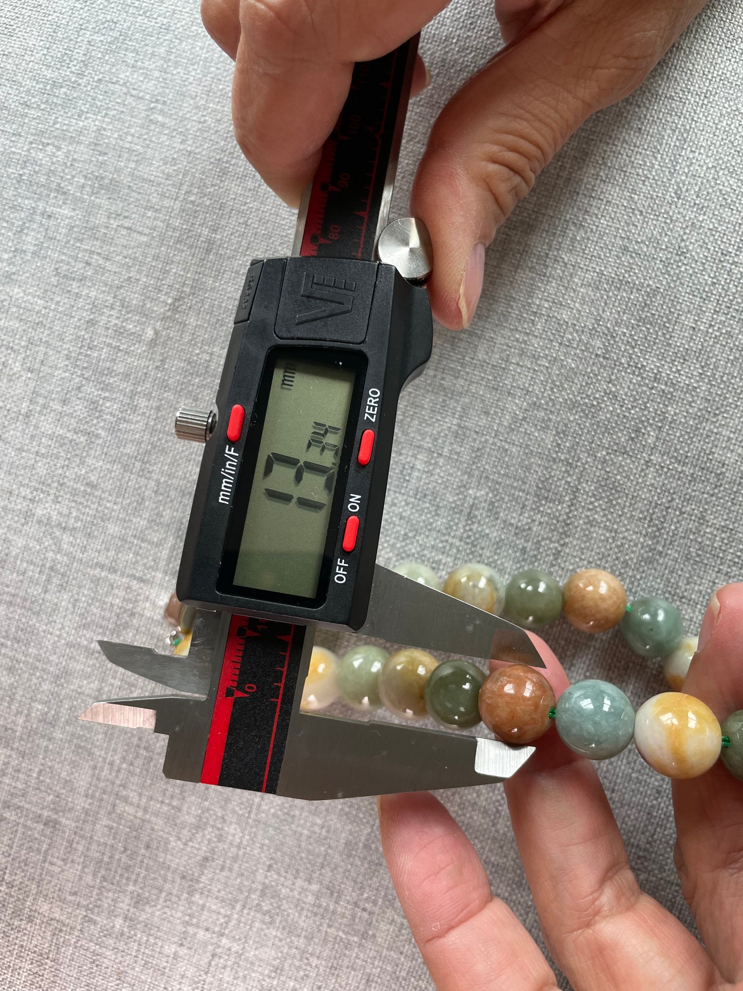 Grade A Natural Multi Color Burmese Jadeite beads necklace with  sterling silver closure