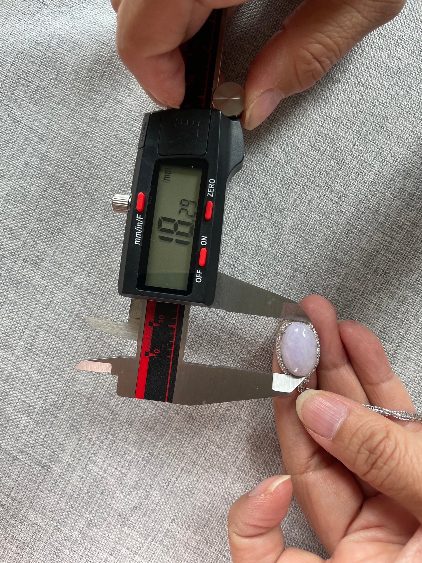 Grade A Natural  Lavender Burma Jadeite Cabochon pendant With Cubic Zirconia Silver necklace