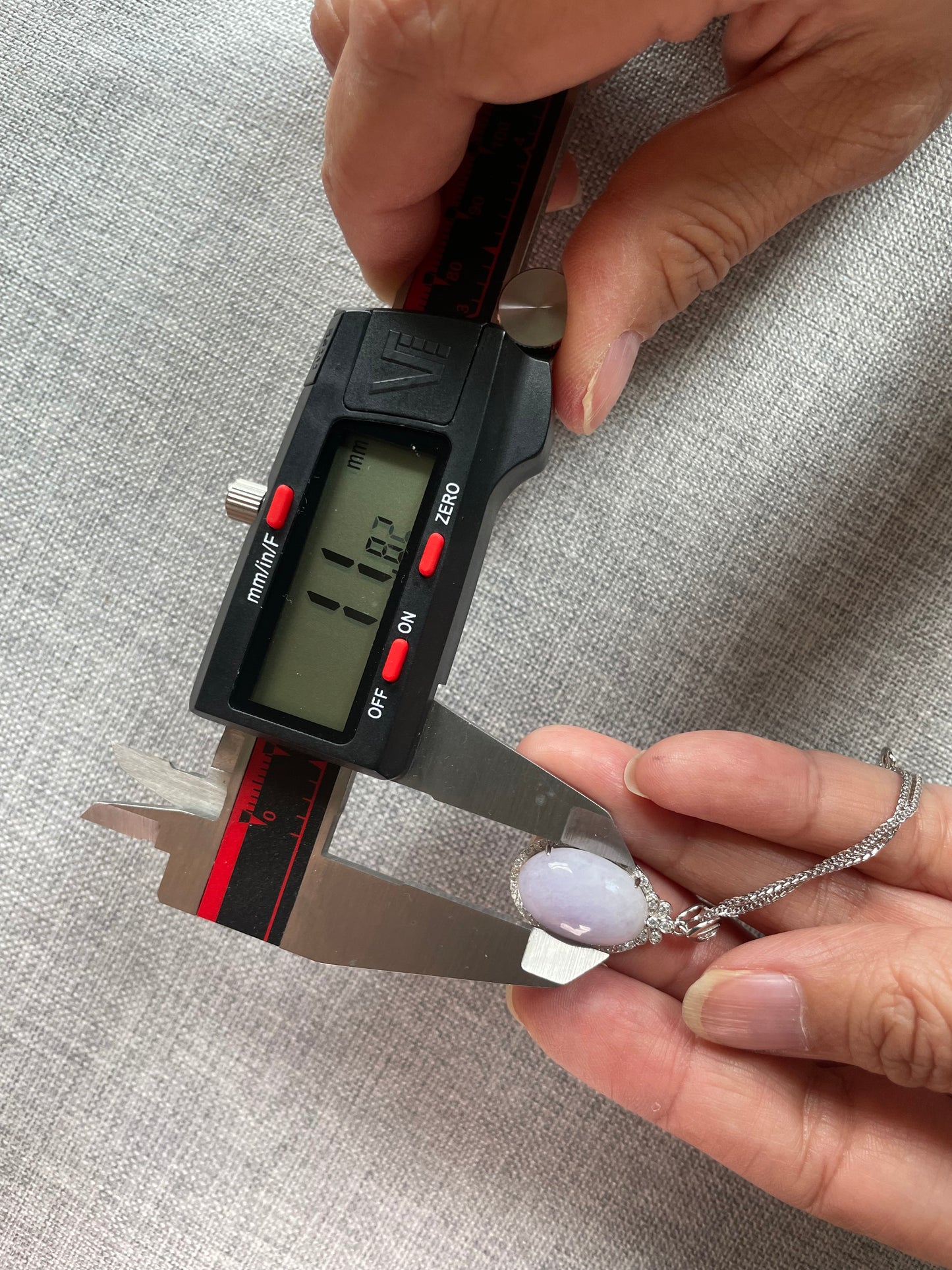 Grade A Natural  Lavender Burma Jadeite Cabochon pendant With Cubic Zirconia Silver necklace