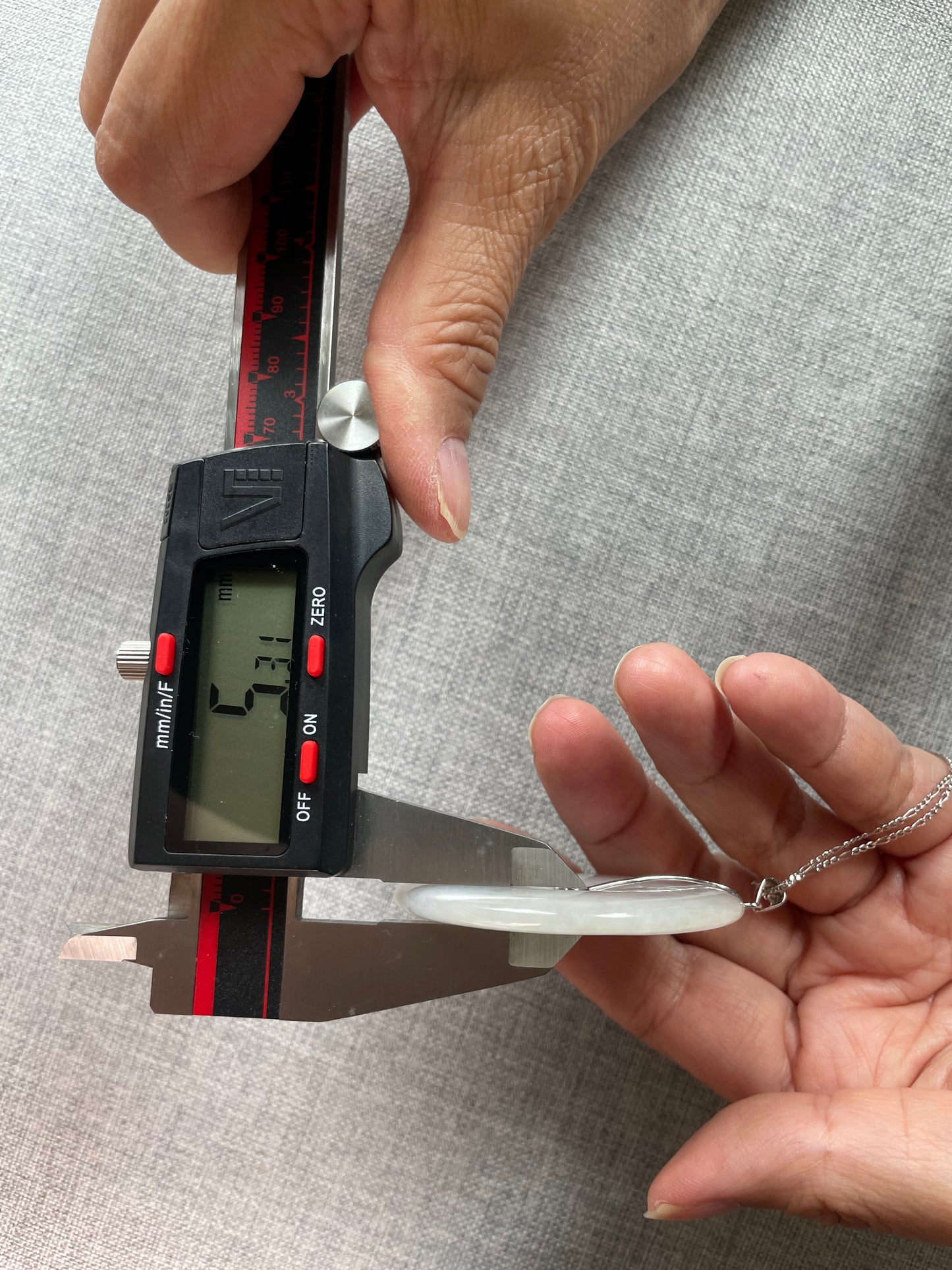 Grade A Natural lavender Jadeite Pi Disc ( peng on kou, donut) pendant with  sterling silver