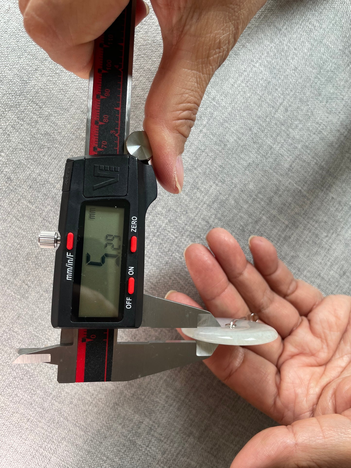Grade A Natural lavender Jadeite Pi Disc ( peng on kou, donut) pendant with  sterling silver