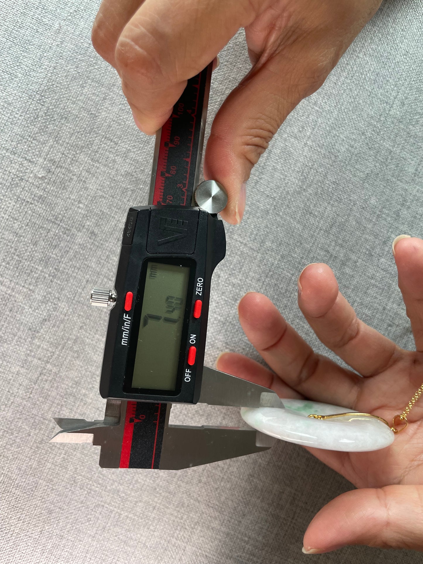 Grade A Natural lavender Jadeite Pi Disc ( peng on kou, donut) pendant with  Gold over sterling silver