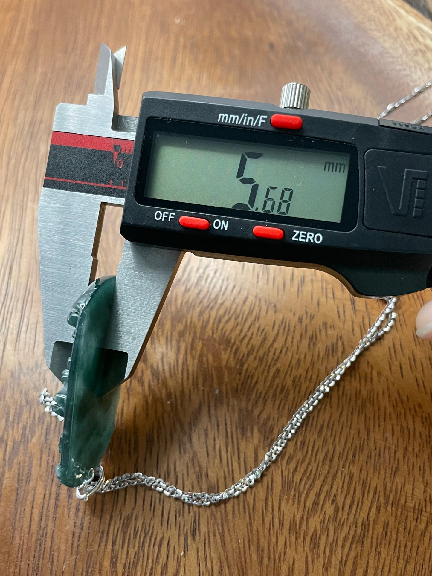 Grade A jadeite Zodiac (Tiger) pendant with silver necklace