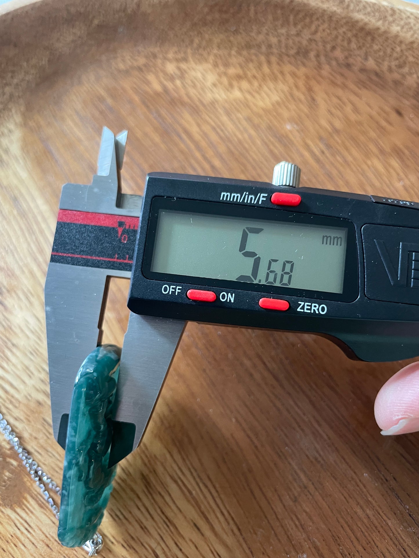 Grade A jadeite Zodiac (Goat) pendant with silver necklace