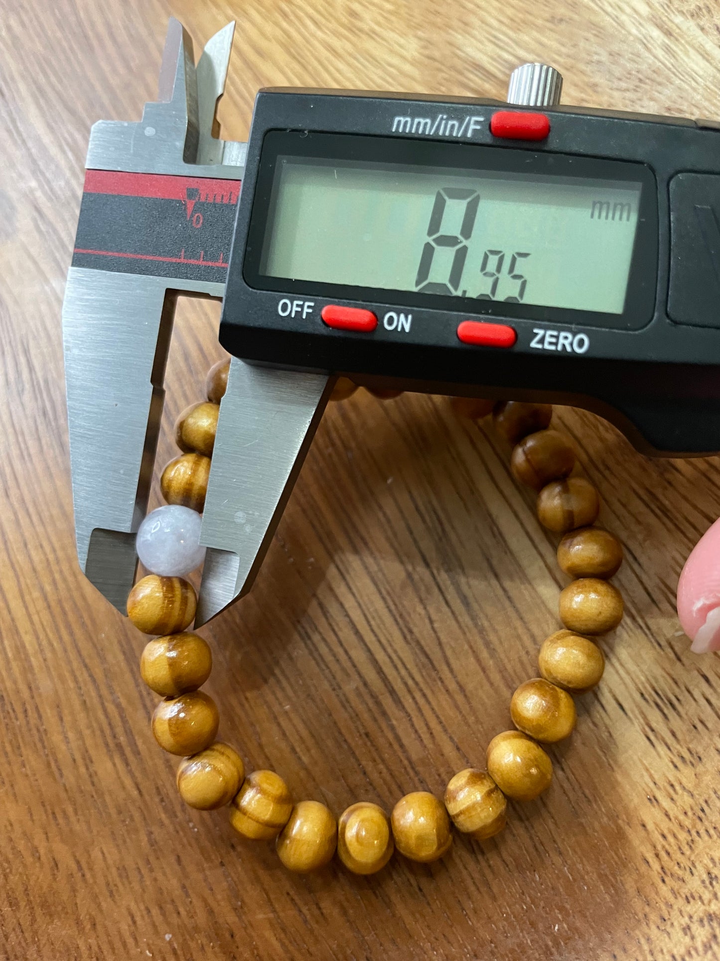 Grade A Natural lavender bead Burma Jadeite bead with wood beads elastic Bracelet