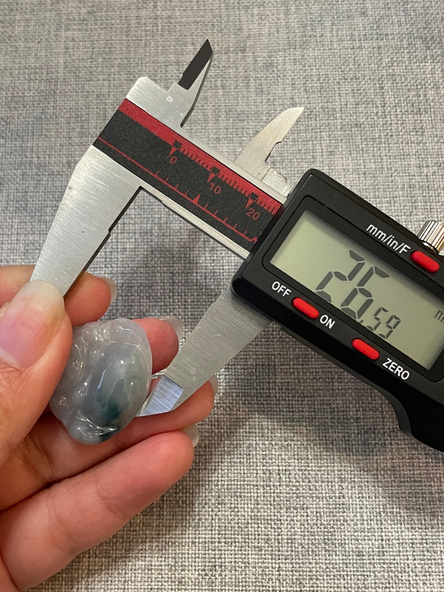 Icy Blue jadeite Buddha pendant with Sterling silver bail