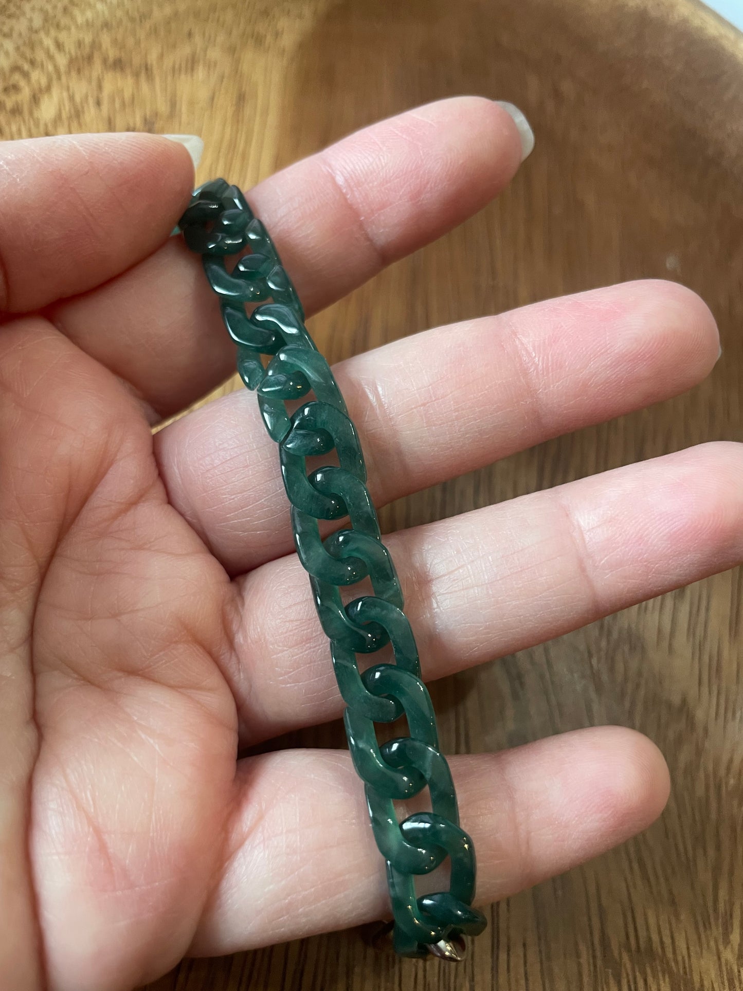 Premium Nature Guatemala Green Jadeite Cuban Link Bracelet