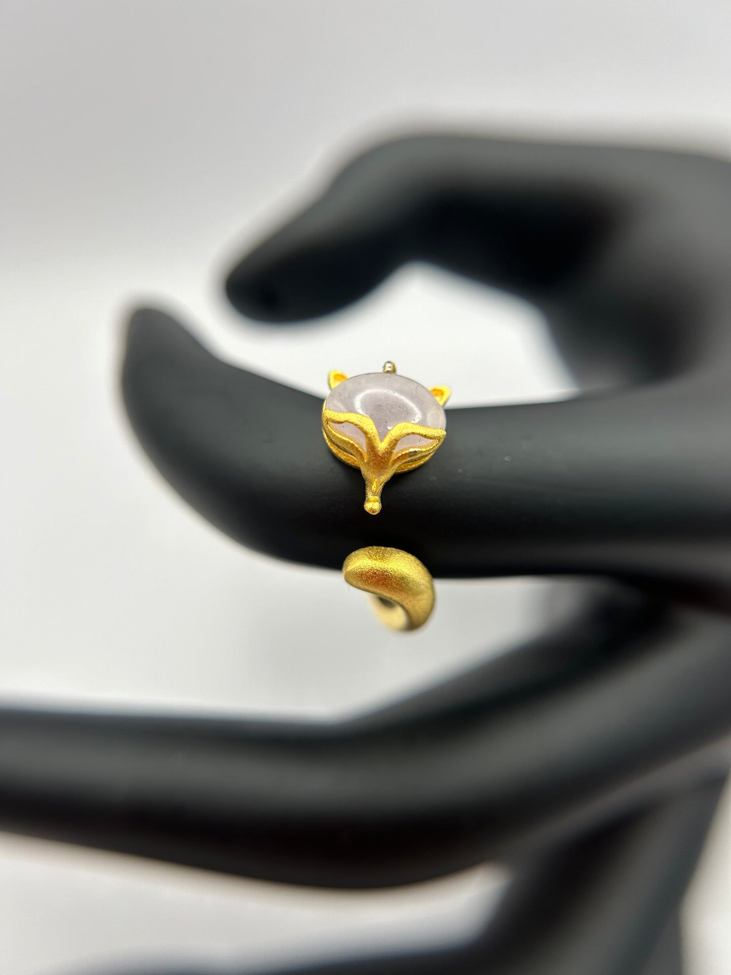 Natural grade A Burma lavender Jadeite cabochon Gold over Silver Ring
