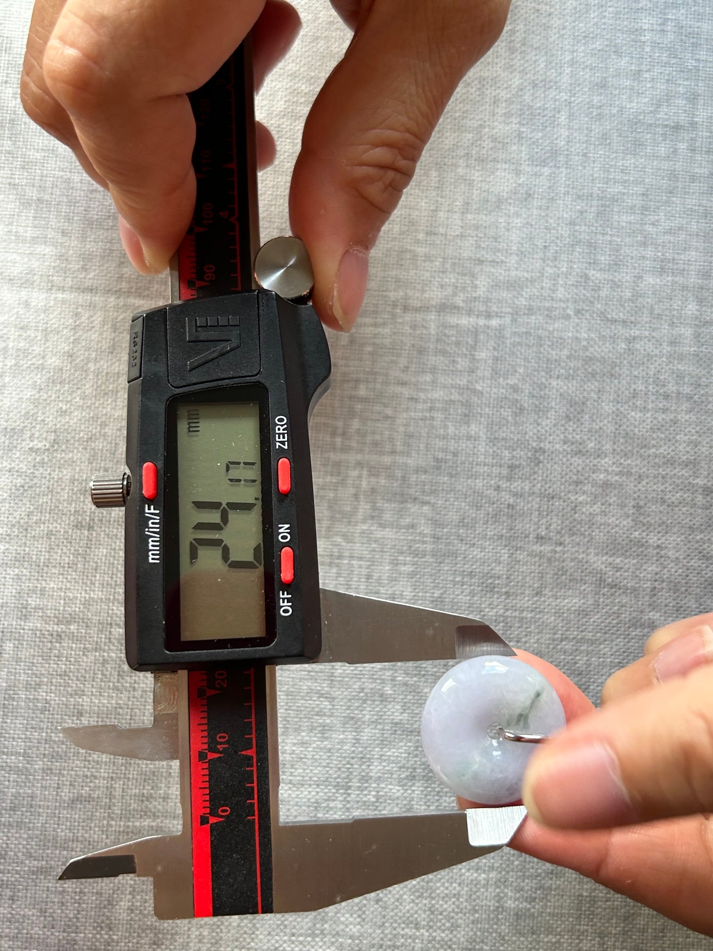 Grade A Natural lavender Jadeite Pi Disc ( peng on kou, donut) pendant with sterling silver  necklace