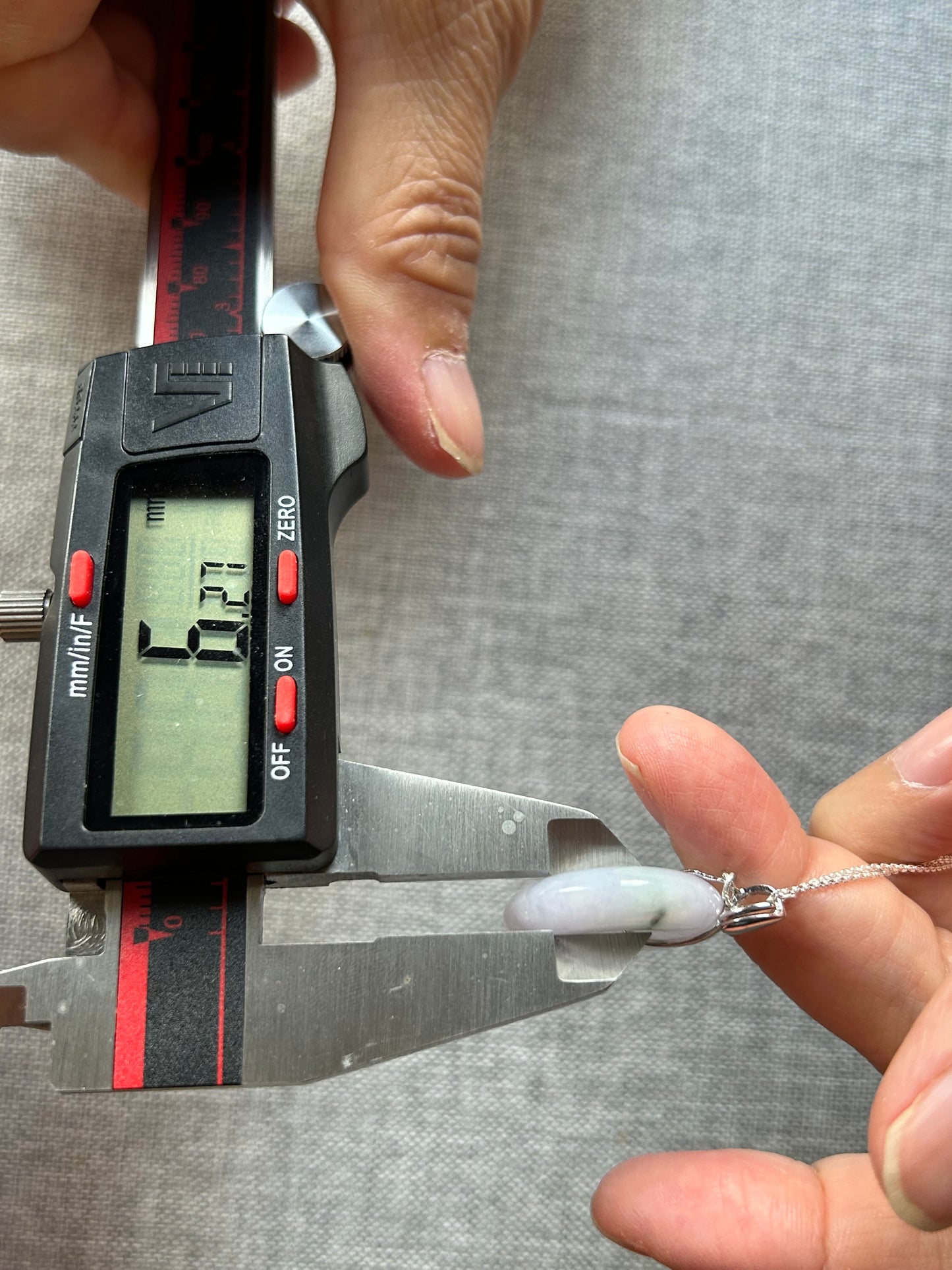 Grade A Natural lavender Jadeite Pi Disc ( peng on kou, donut) pendant with sterling silver  necklace