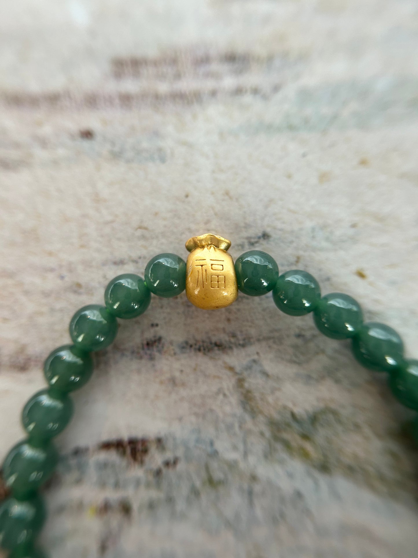 Grade A Natural Dark Green Burma Jadeite Beads Bracelet
