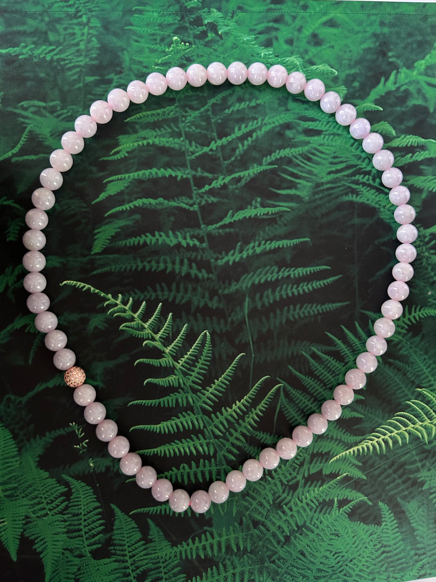 Certified by Trusted Lab Grade A 10mm Burma lavender bead necklace comes with third party lab certification of authenticity