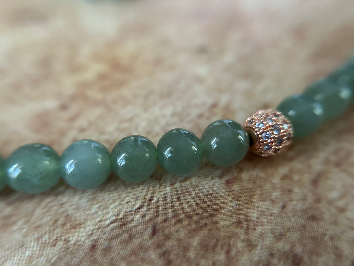 Grade A Natural 8MM Burma Icy green Jadeite beads necklace