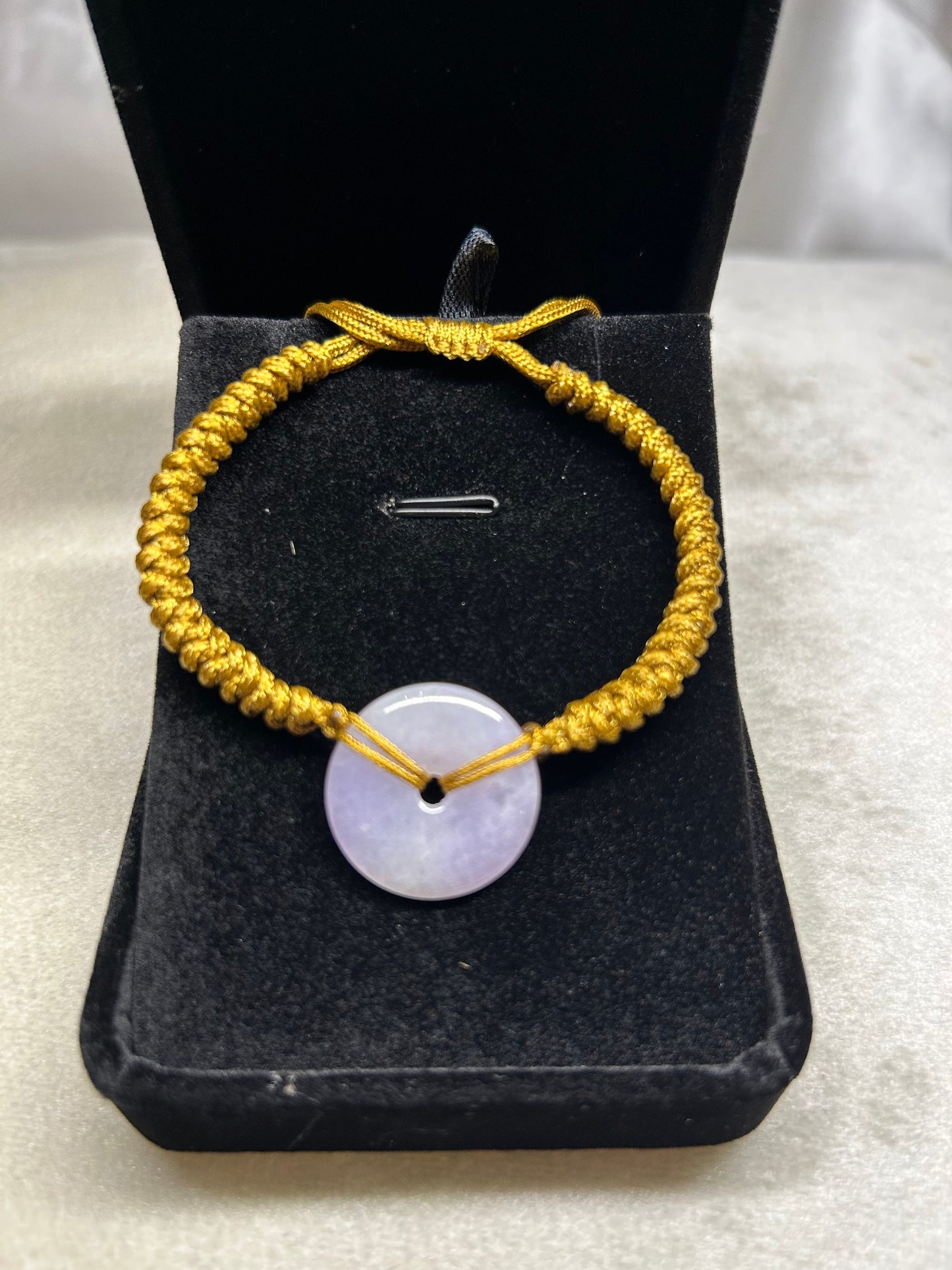 Grade A Natural Burma Icy Lavender jadeite donut (penh an kou) bracelet