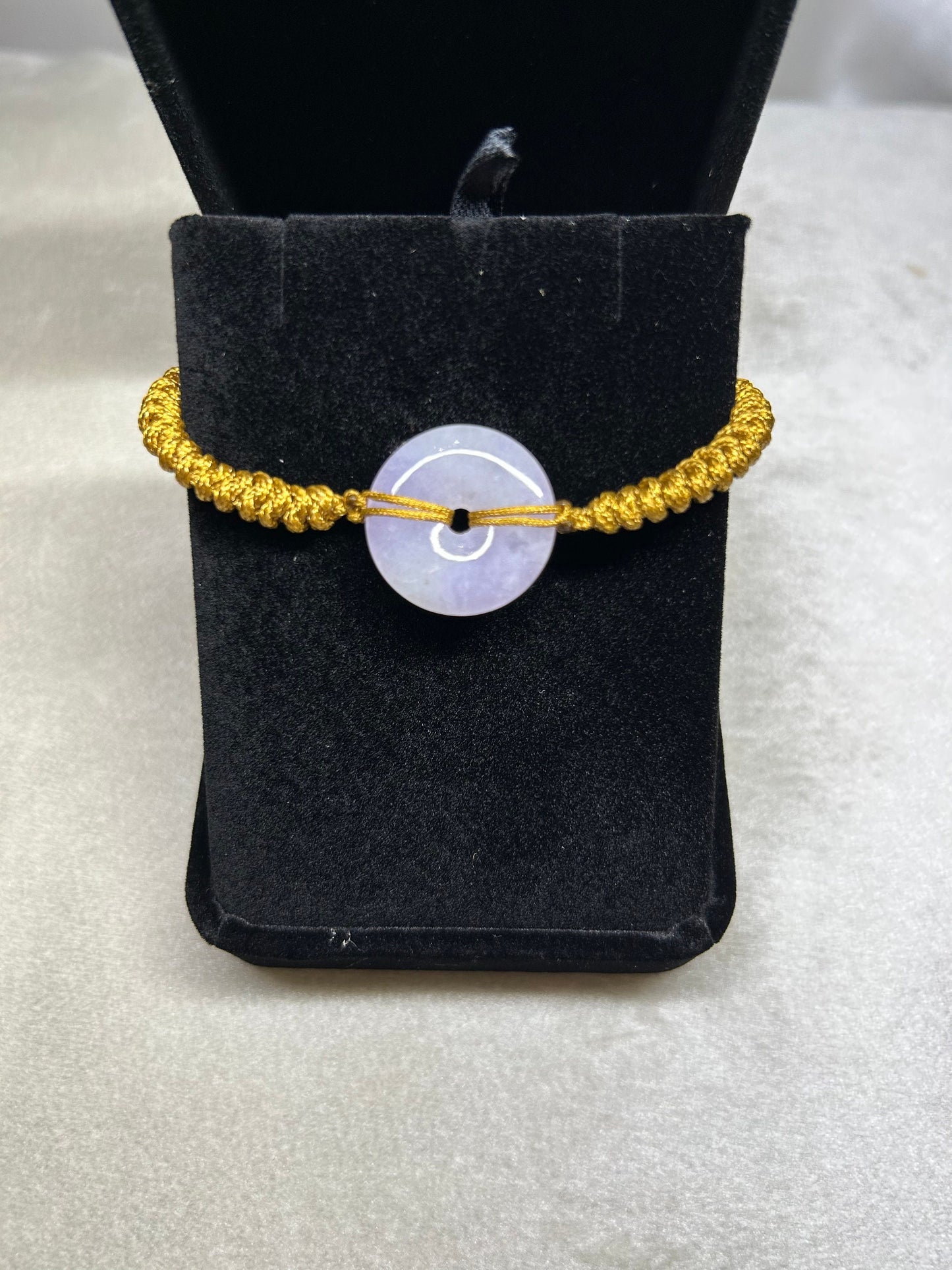Grade A Natural Burma Icy Lavender jadeite donut (penh an kou) bracelet