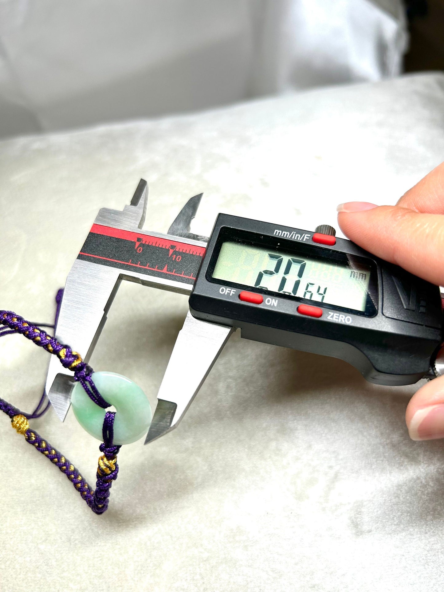 Grade A natural Burma jadeite Pi disc (donut)adjustable bracelet