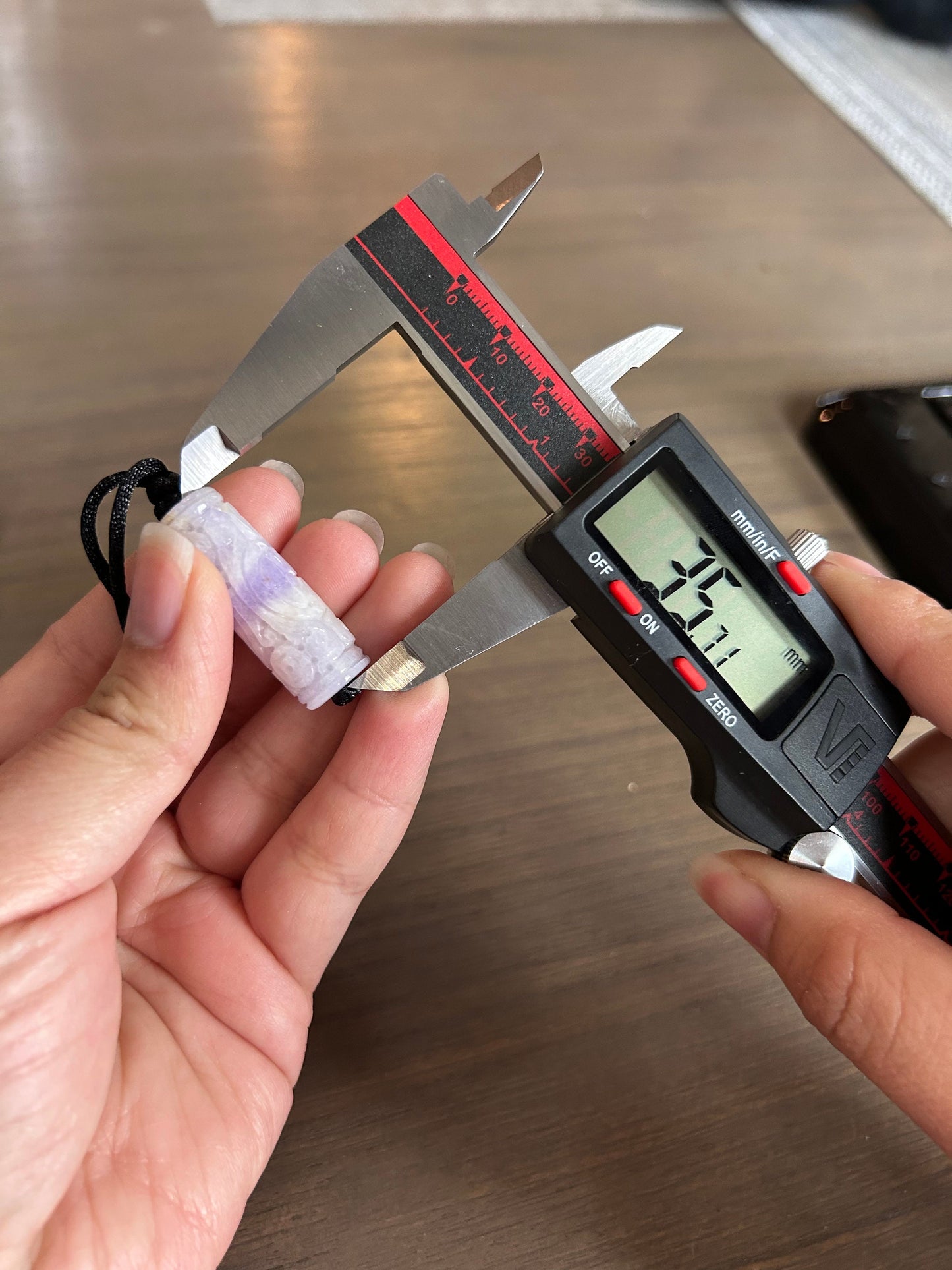 Grade A Natural Hand carved cylinder translucent lavender Burmese jadeite Pendant