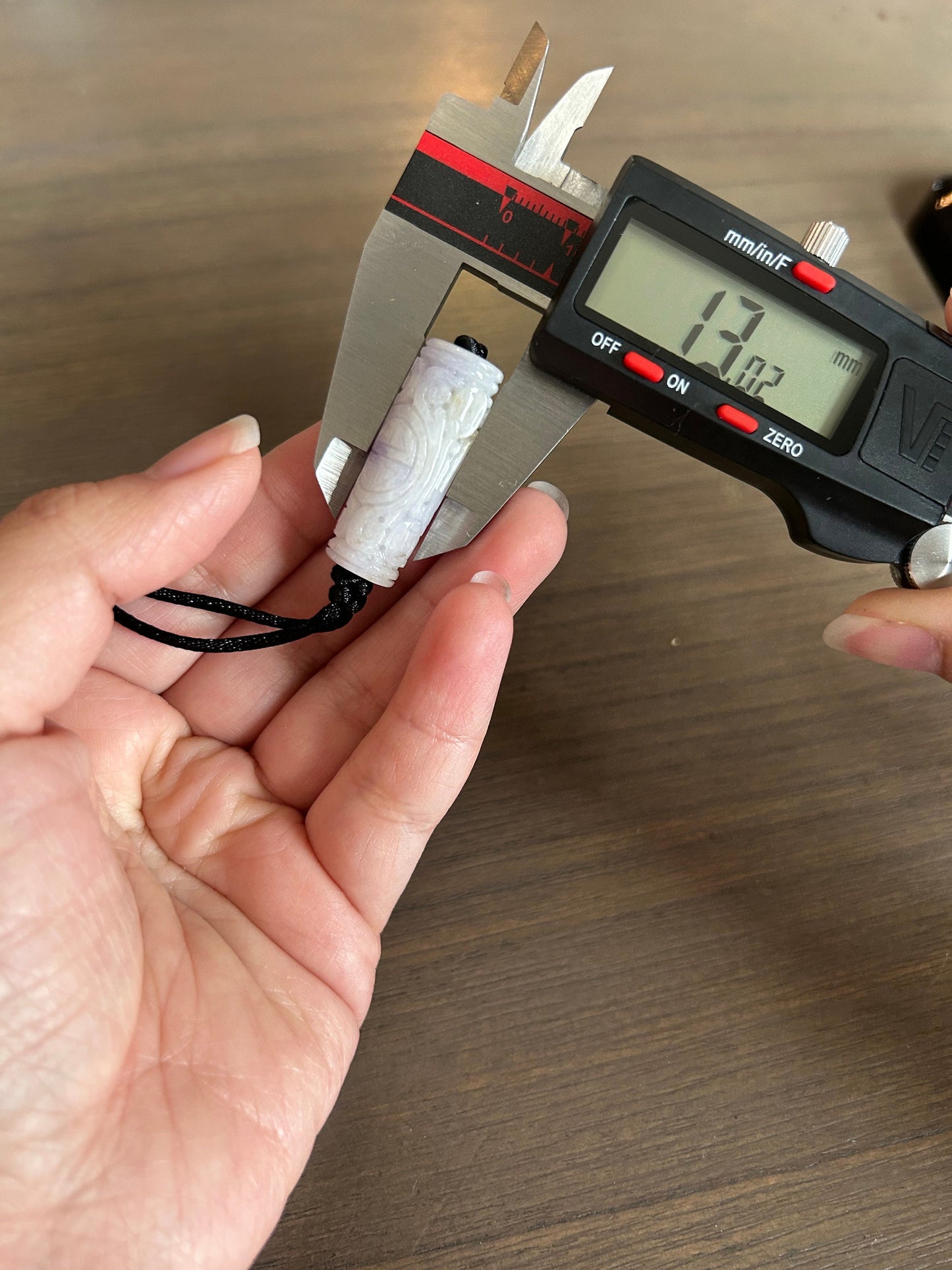 Grade A Natural Hand carved cylinder translucent lavender Burmese jadeite Pendant