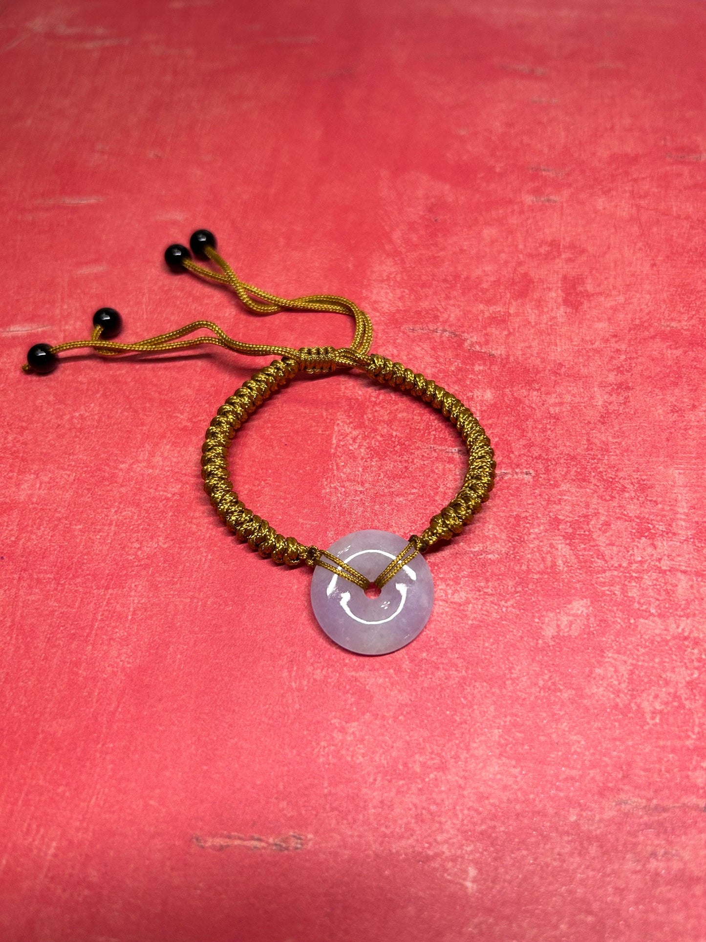 Grade A Natural Burma Icy Lavender jadeite donut (penh an kou) bracelet