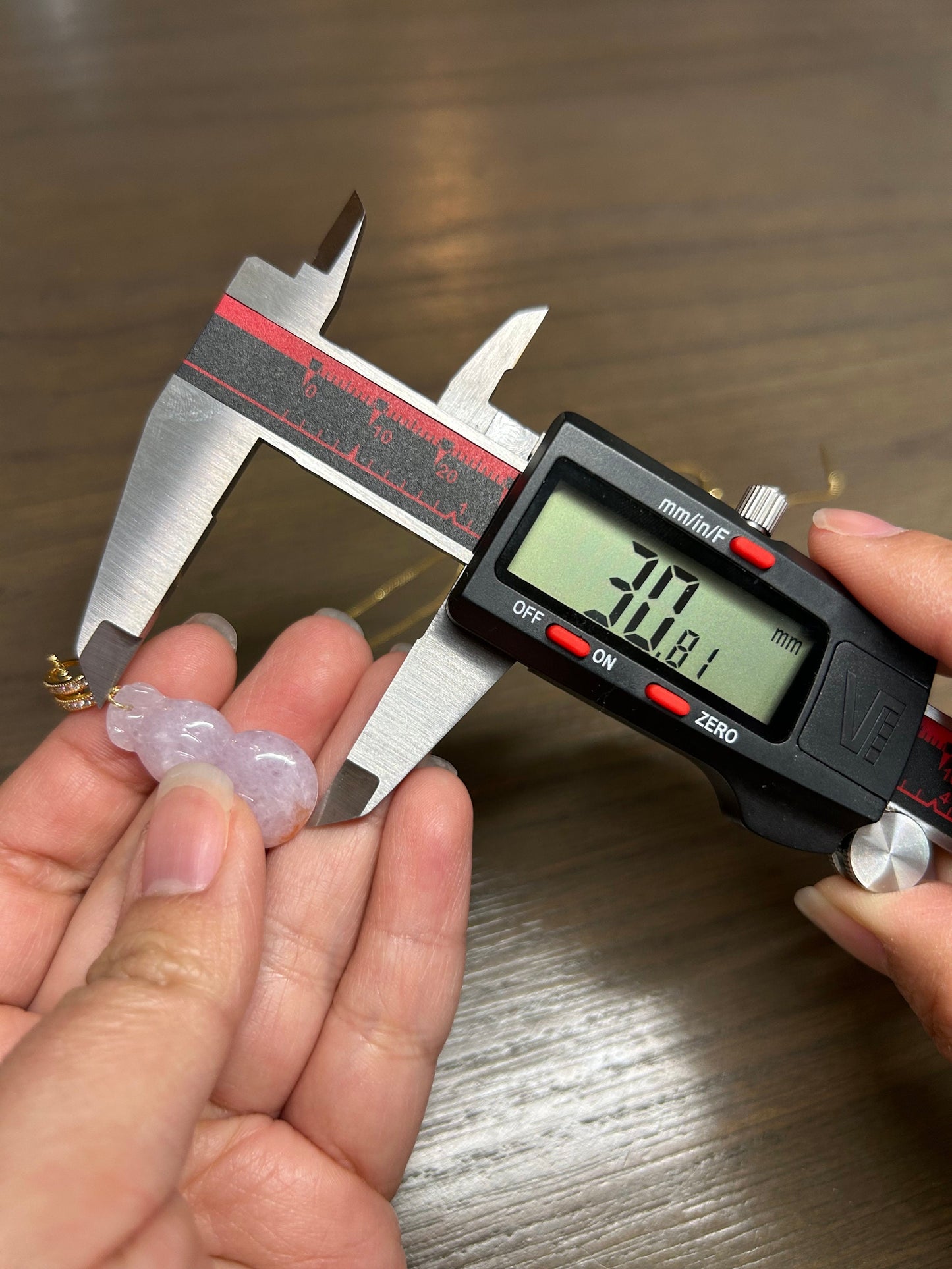 Grade A Natural Burma Icy Pinkish Lavender Jadeite Wu Lu pendant with  gold plated sterling silver bail