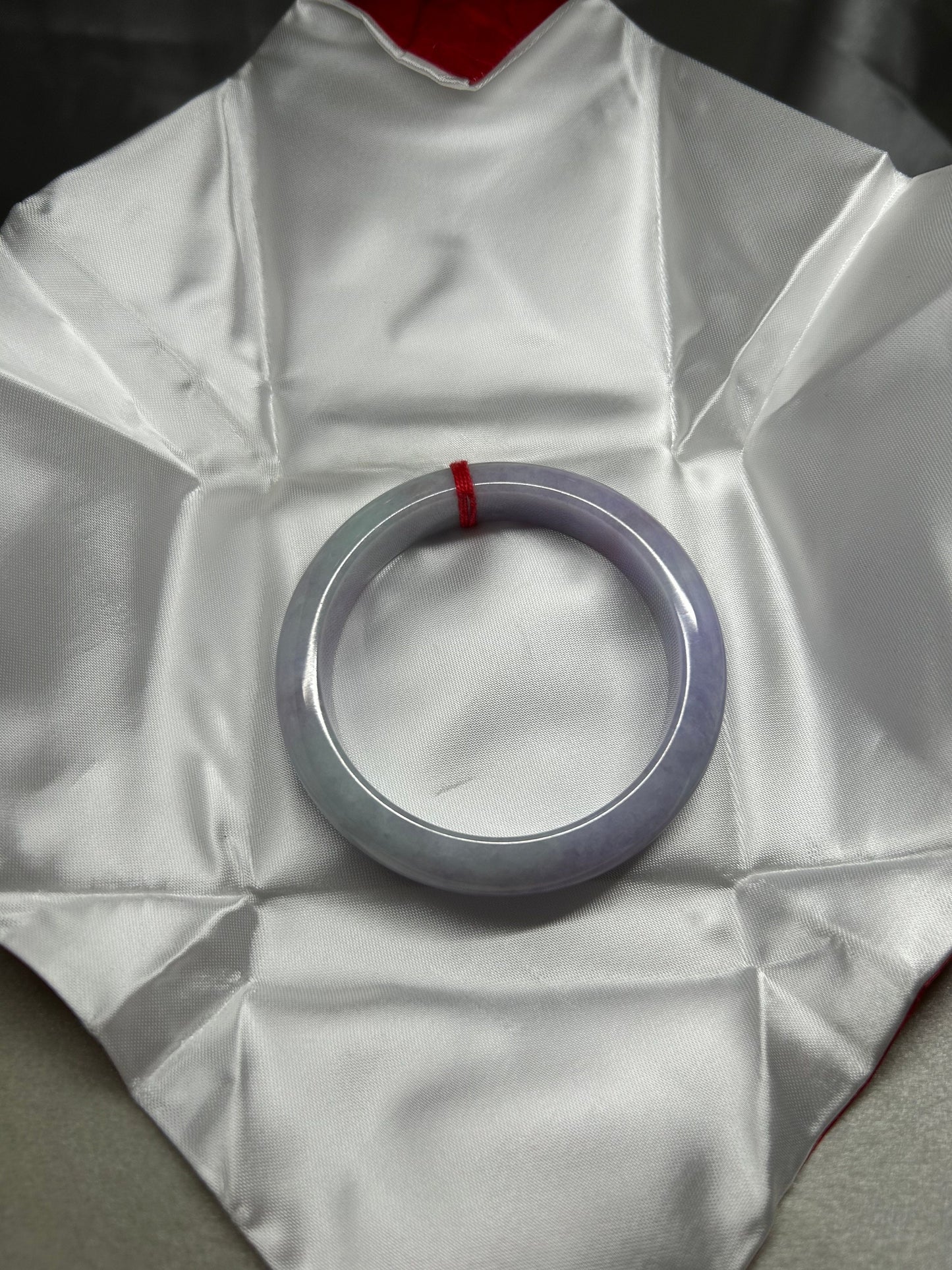 Grade A Natural Lavender and Green Myanmar Jadeite Bangle