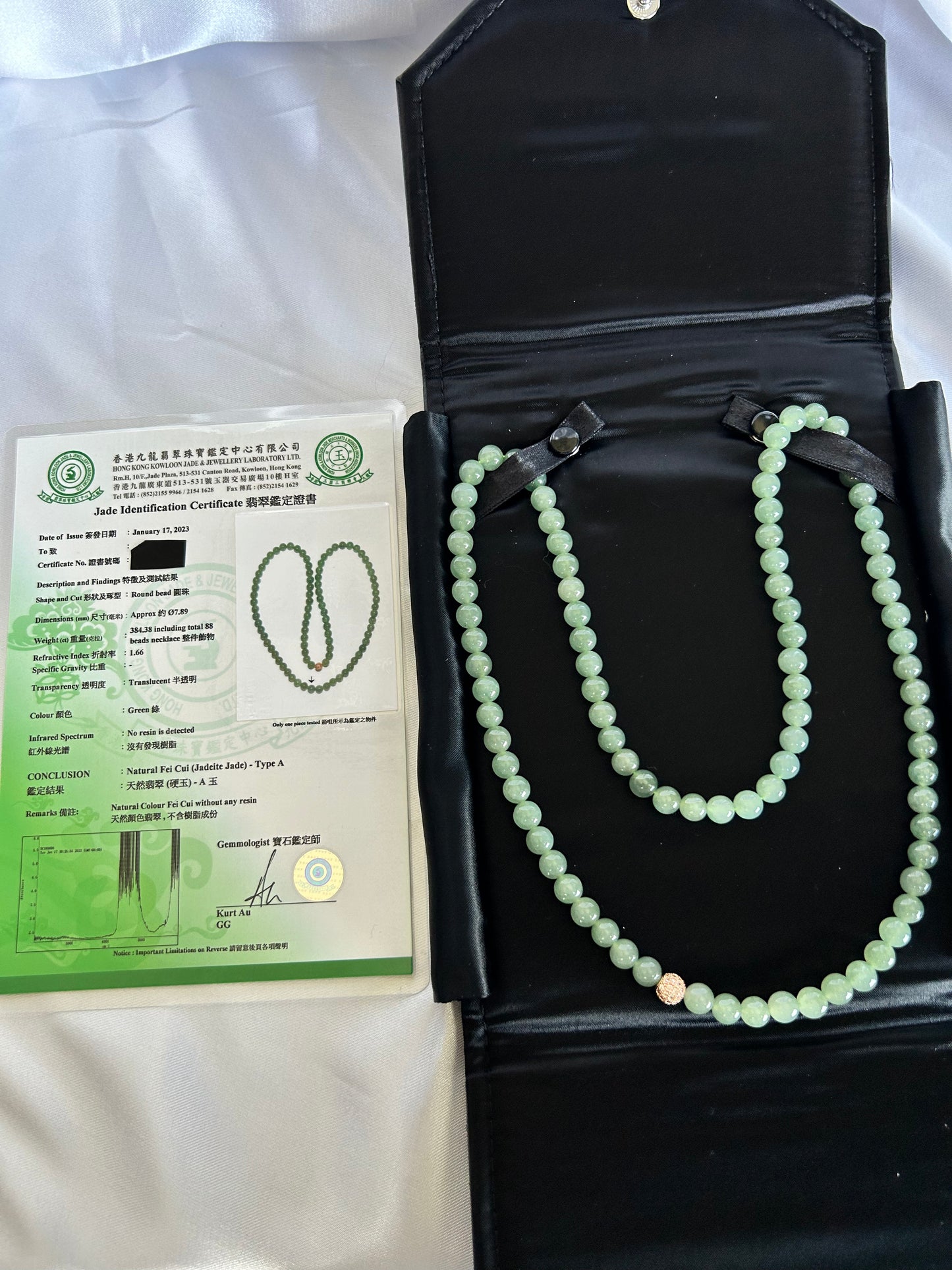 Grade A Natural 8MM Burma Icy green Jadeite beads necklace