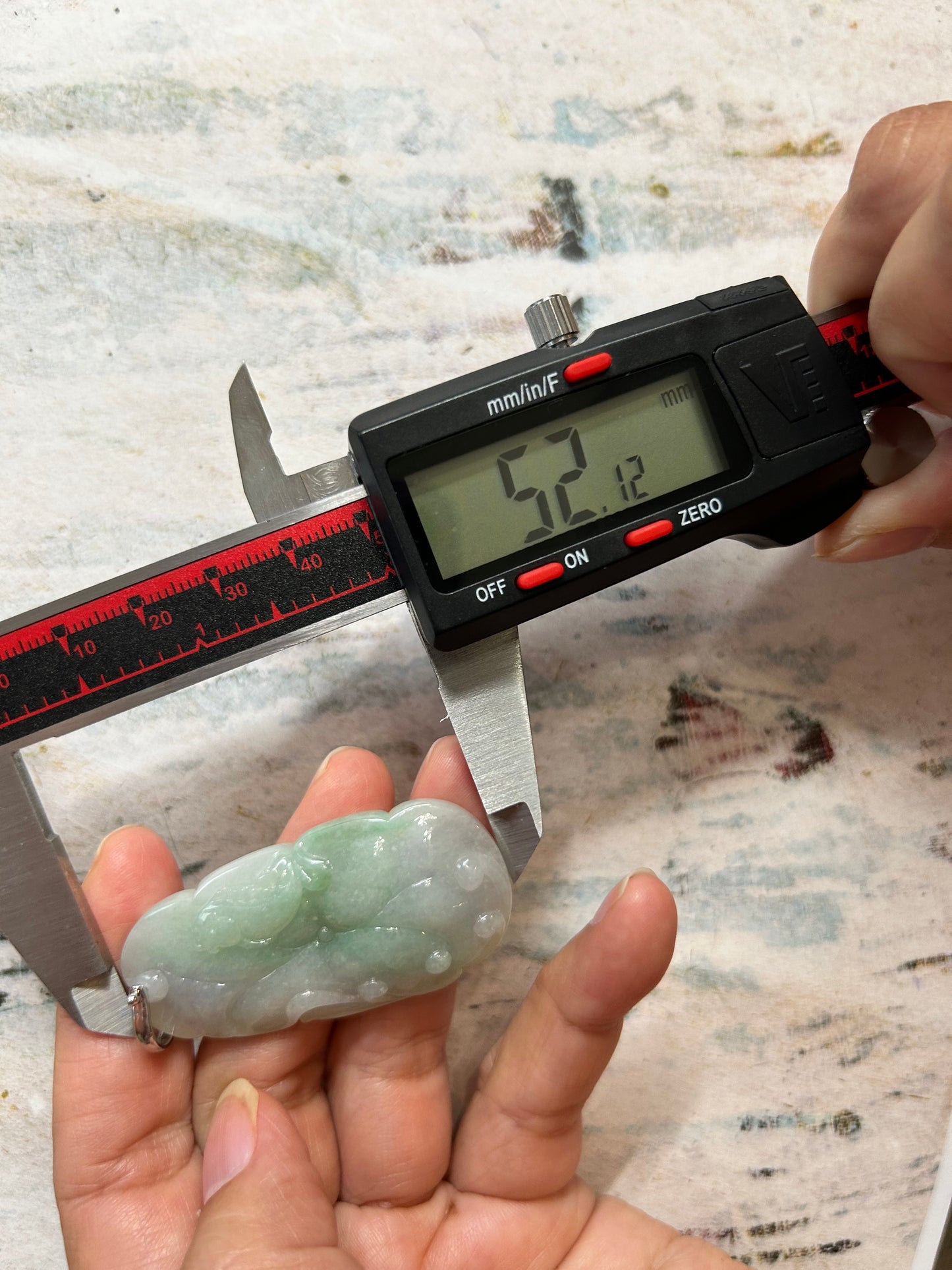 Grade A Natural Icy green and lavender Burma Jadeite pendant with double sided hand carved with fish and flower