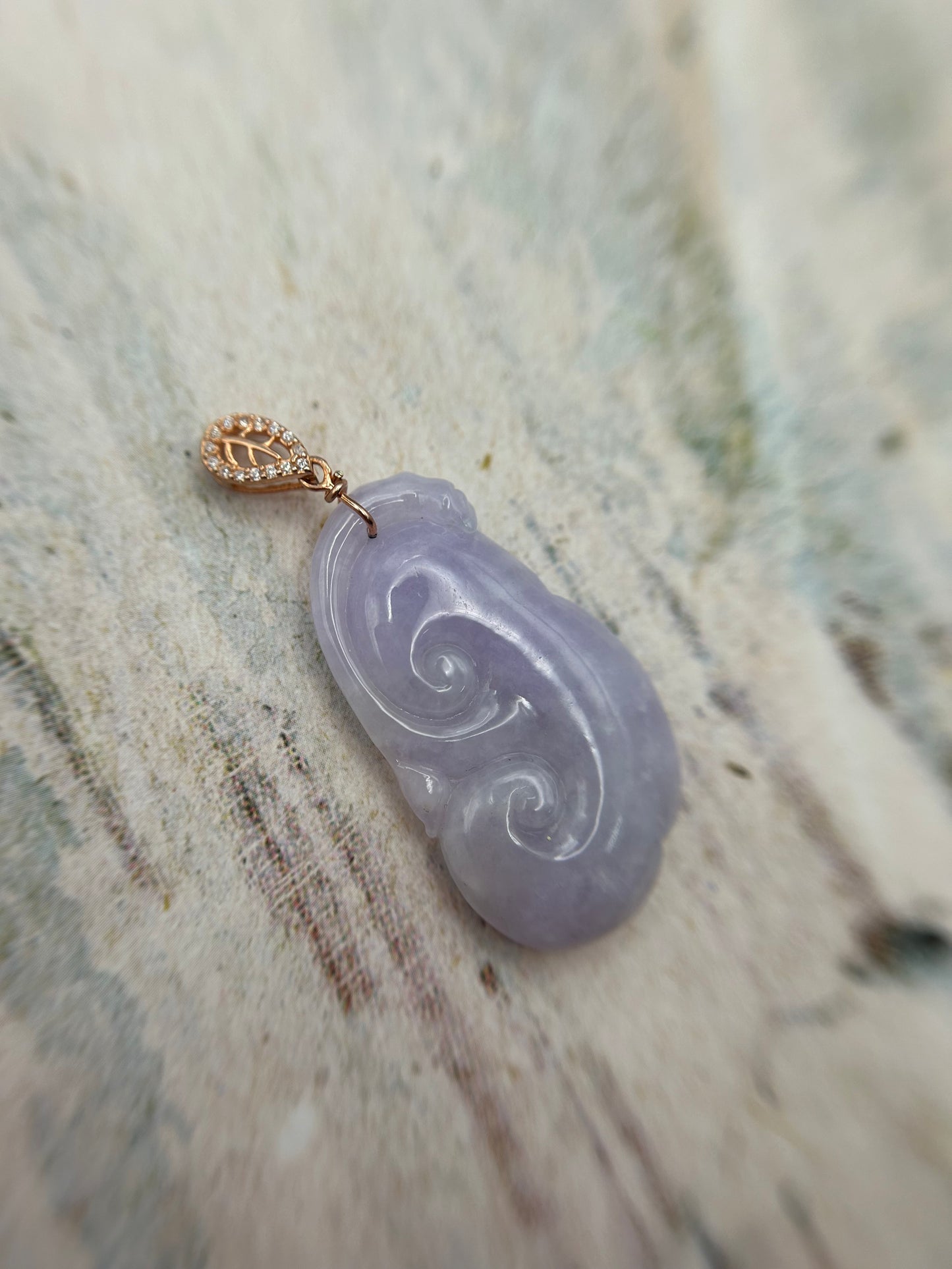 Natural Garde A Burme JadeiteSterling Silver Bail Lavender Yuyi Pendant