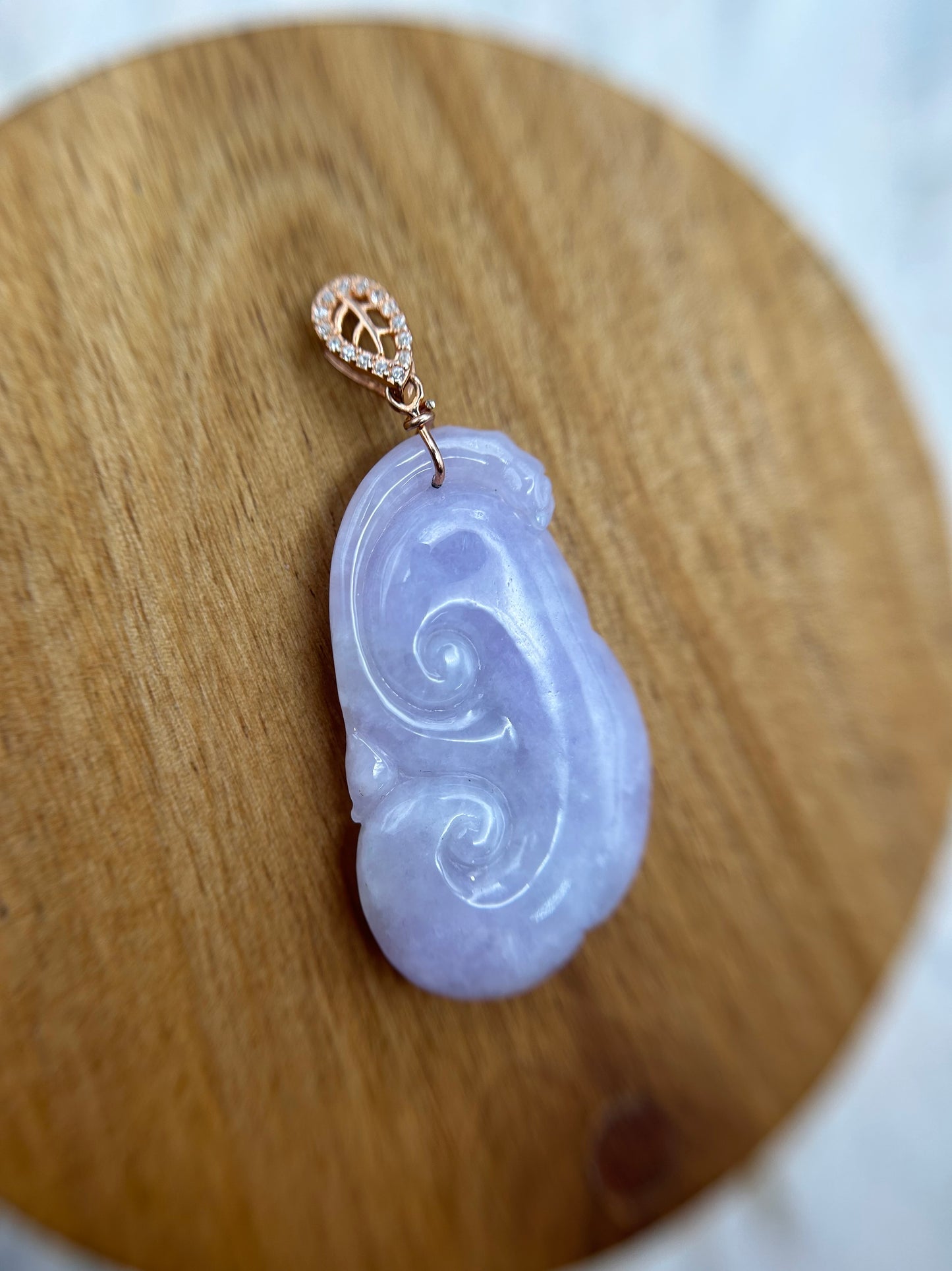 Natural Garde A Burme JadeiteSterling Silver Bail Lavender Yuyi Pendant