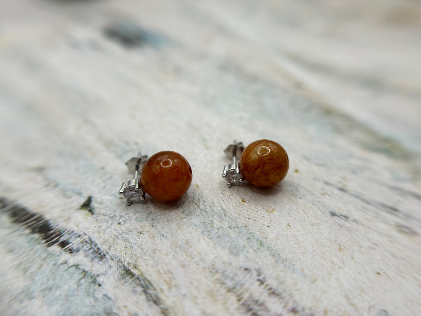 Natural Grade A  Red Burmese Jadeite beads   925 silver earring