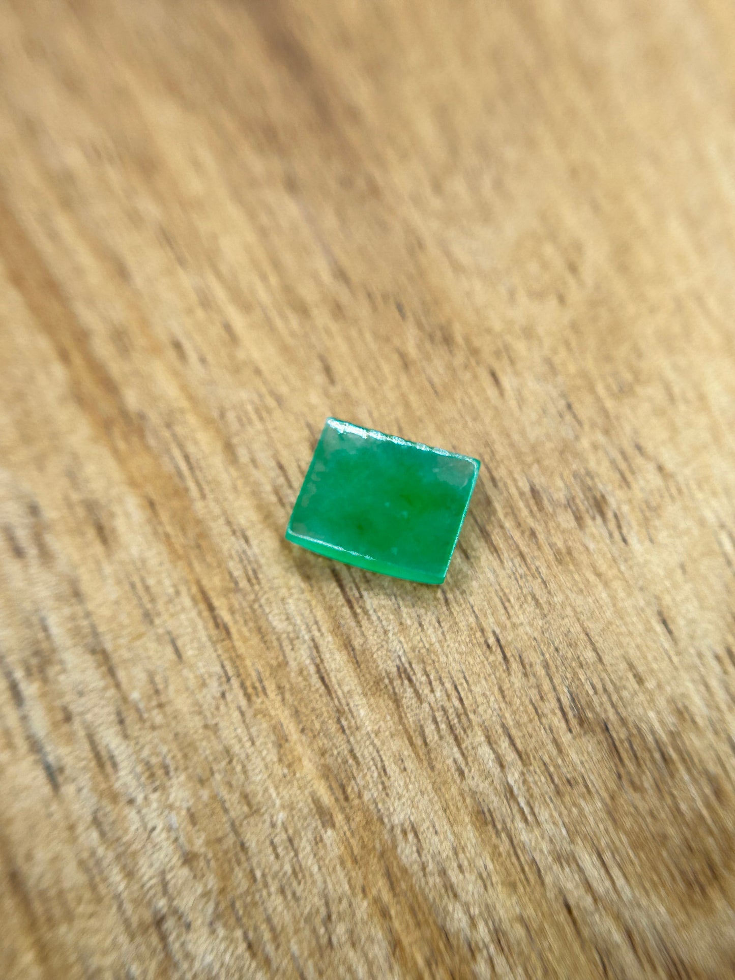 Grade A Natural loose Green rectangle shape jadeite stone