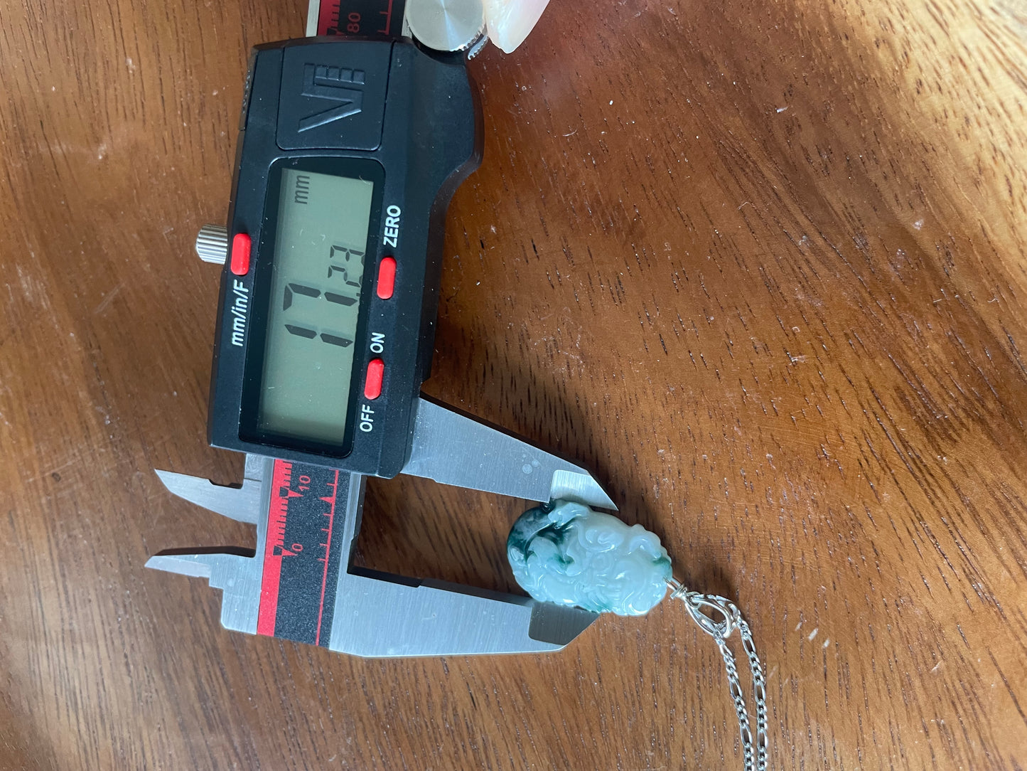 Grade A Burma jadeite Zodiac (DRAGON) pendant with silver necklace