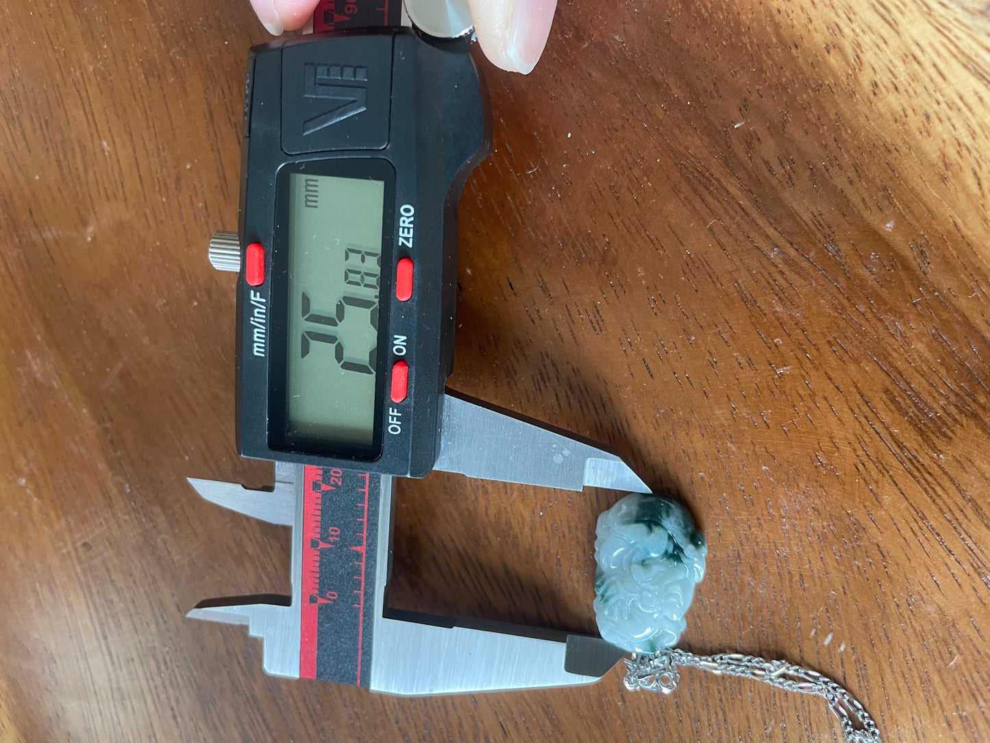 Grade A Burma jadeite Zodiac (DRAGON) pendant with silver necklace