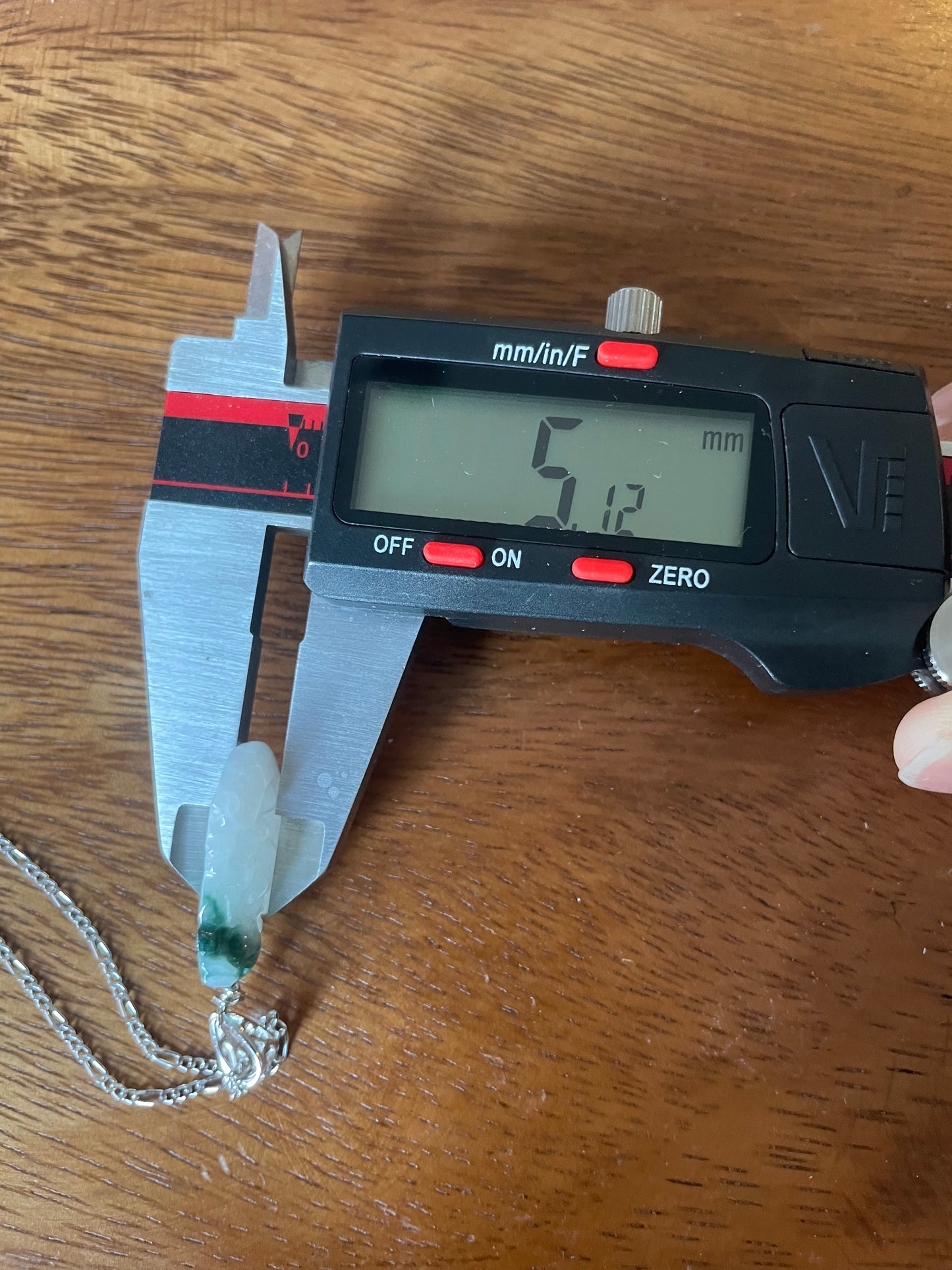 Grade A Burma jadeite Zodiac (Horse) pendant with silver necklace