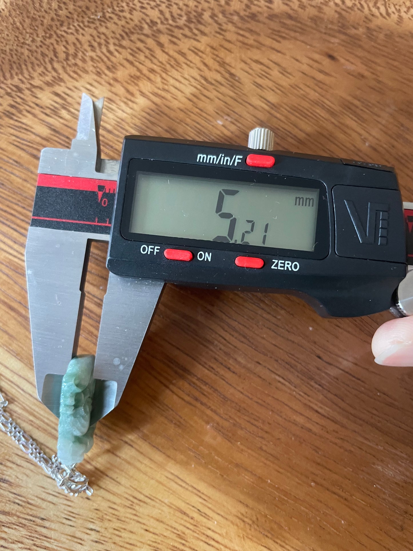 Grade A Burma jadeite Zodiac (Rooster) pendant with silver necklace