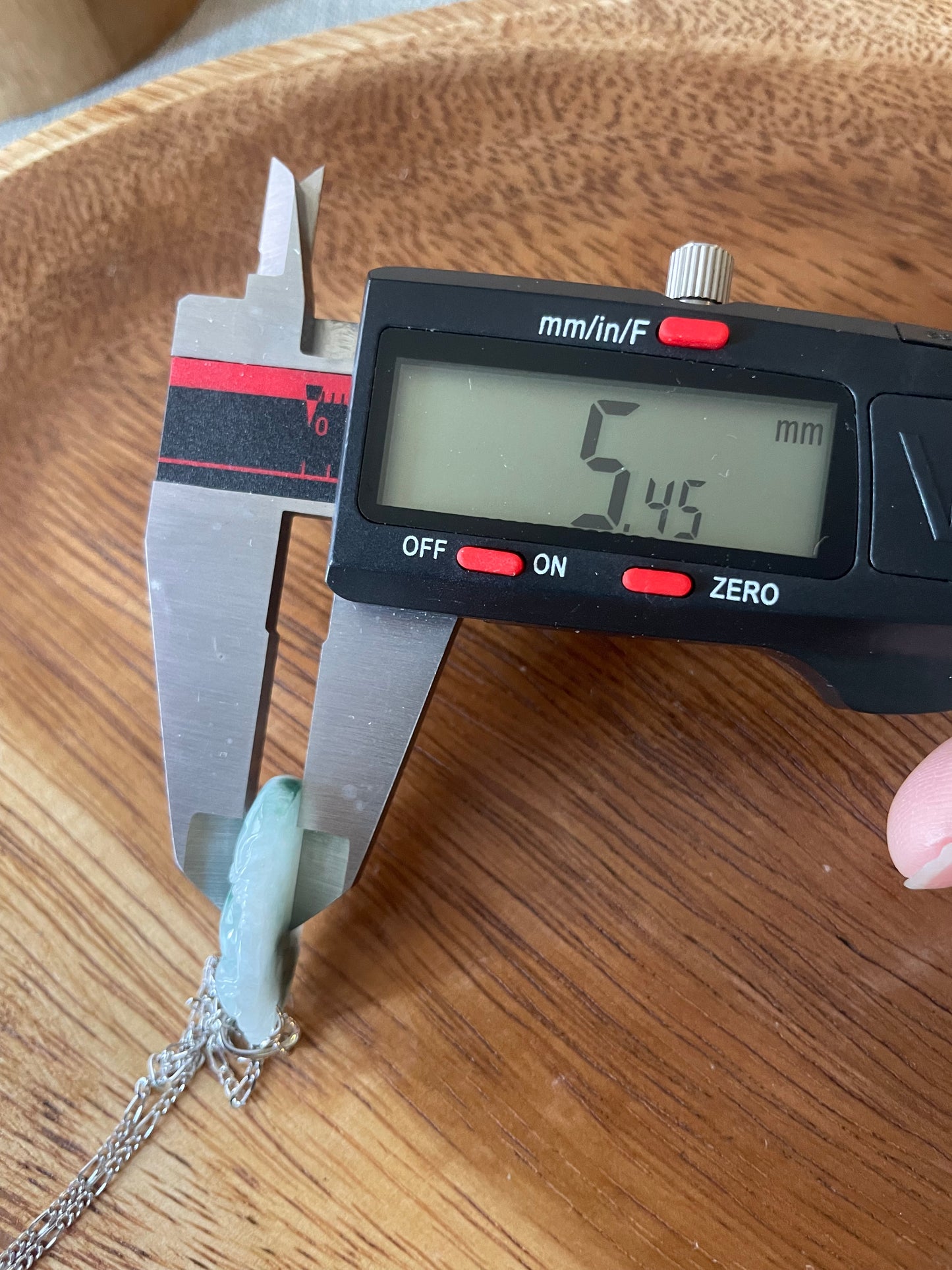 Grade A Burma jadeite Zodiac (Dog) pendant with silver necklace