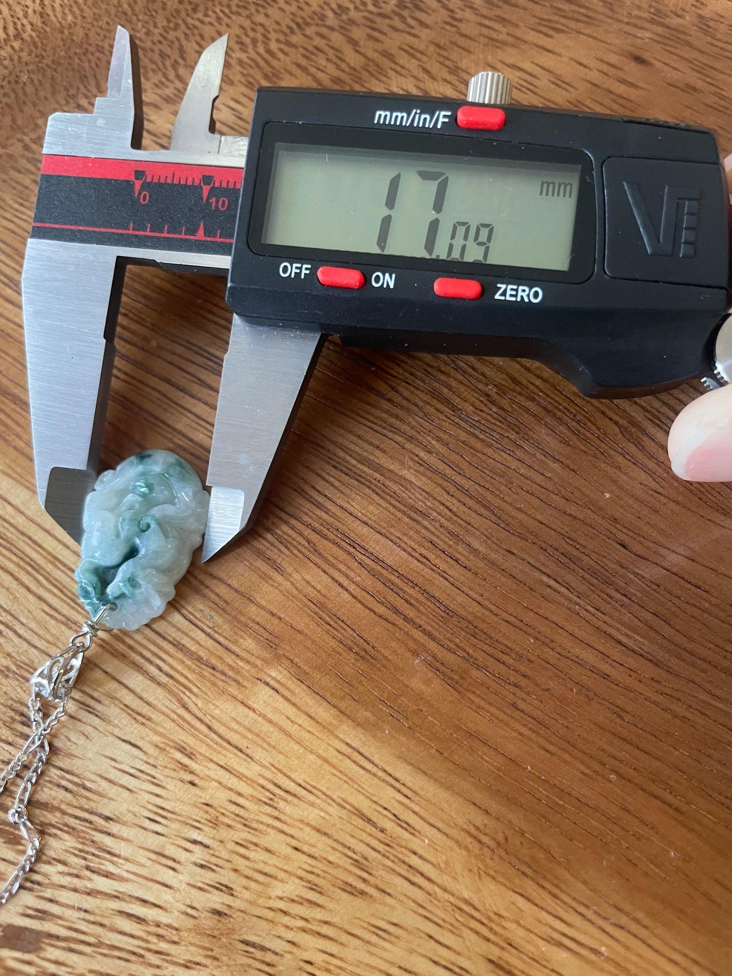 Grade A Burma jadeite Zodiac (Dog) pendant with silver necklace