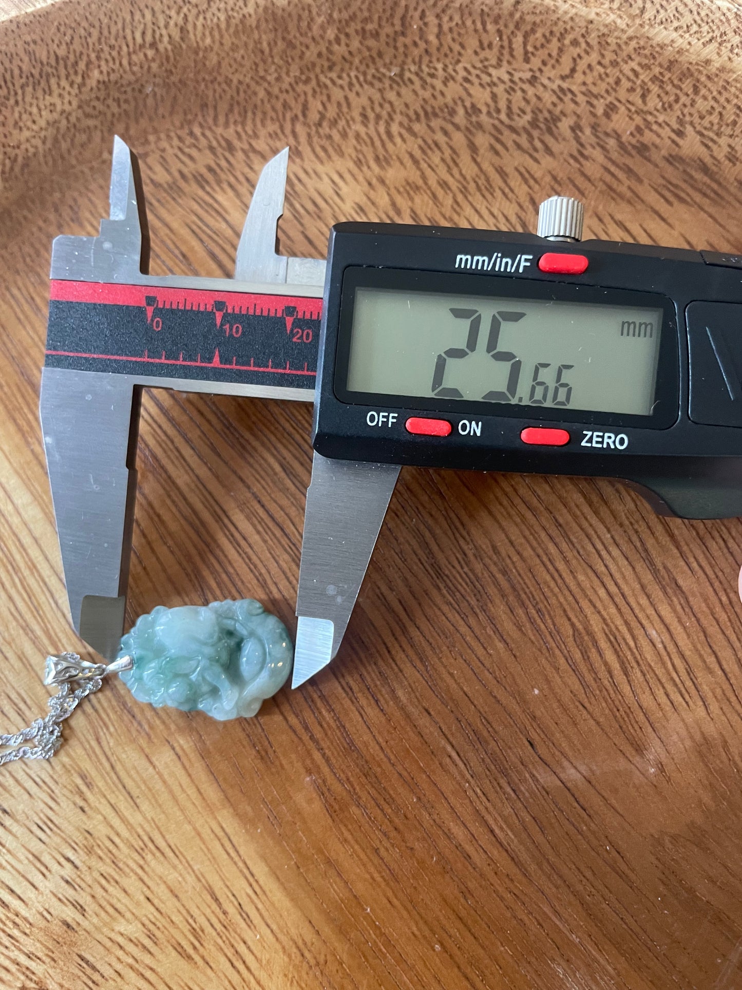 Grade A Burma jadeite Zodiac (Pig) pendant with silver necklace