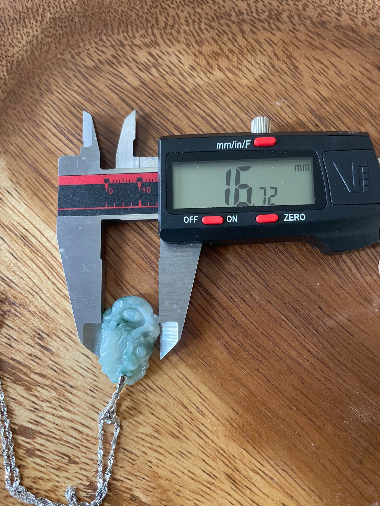 Grade A Burma jadeite Zodiac (Pig) pendant with silver necklace