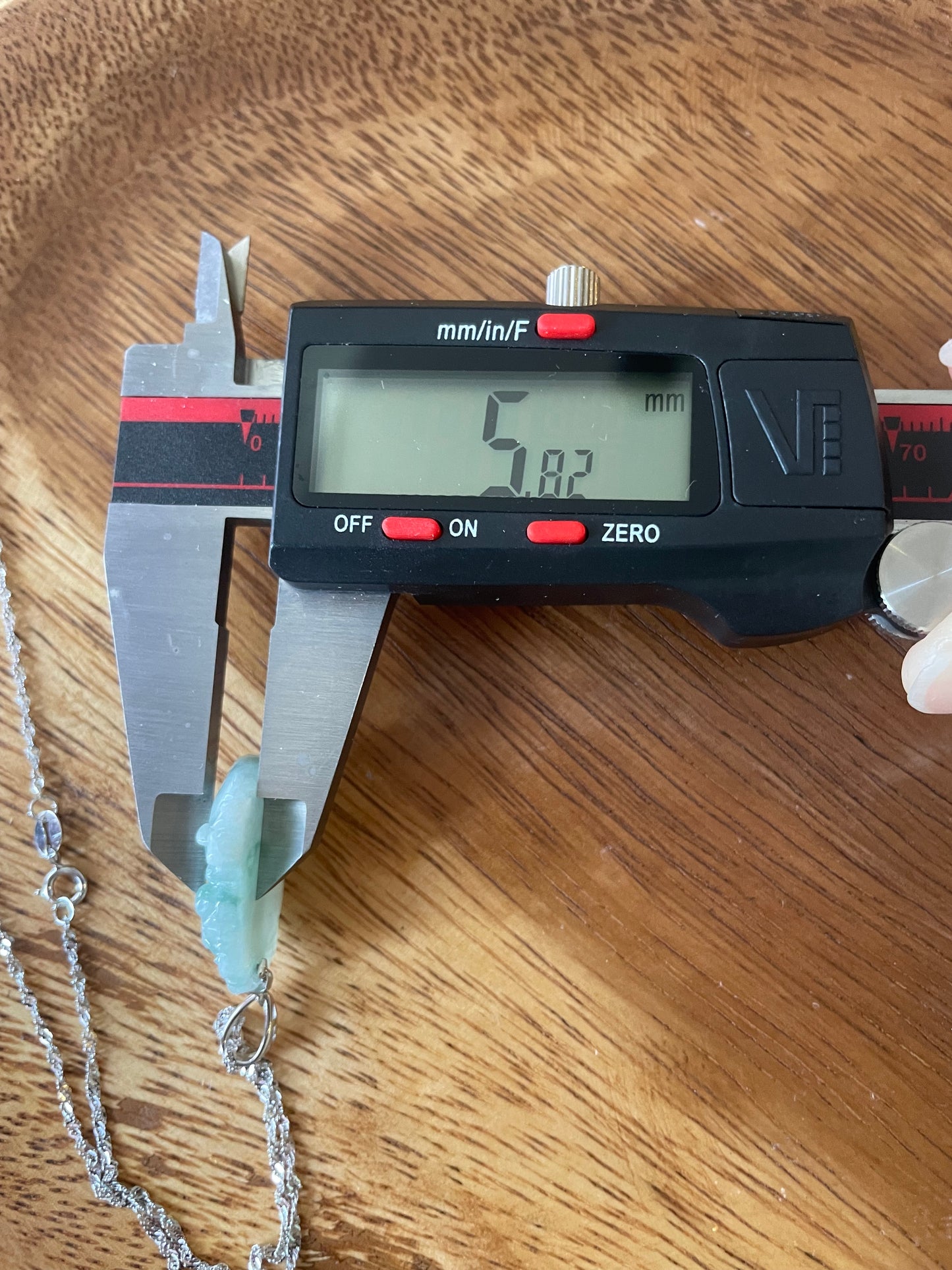 Grade A Burma jadeite Zodiac (Pig) pendant with silver necklace