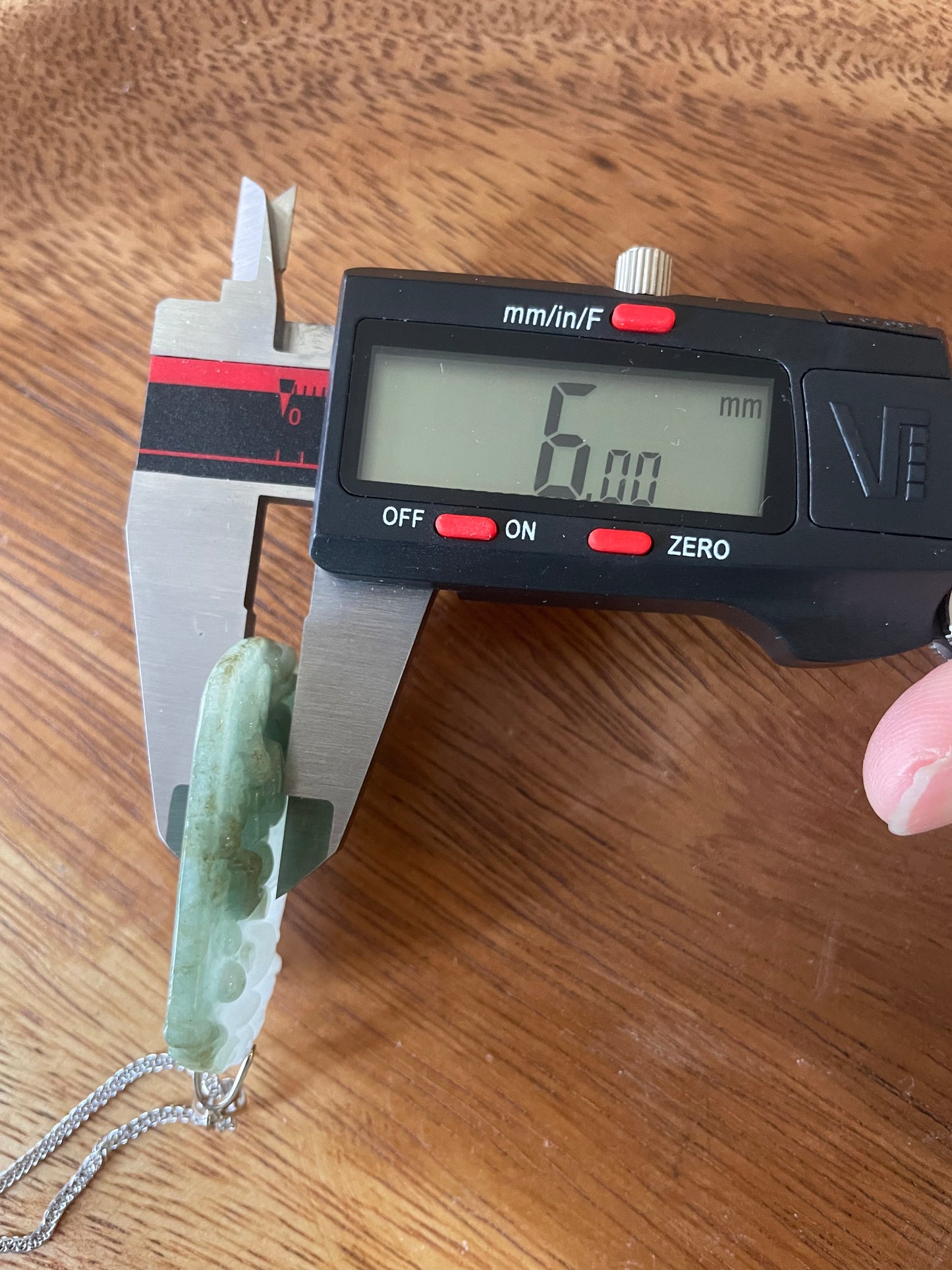 Grade A Burma jadeite Zodiac (RAT) pendant with silver necklace