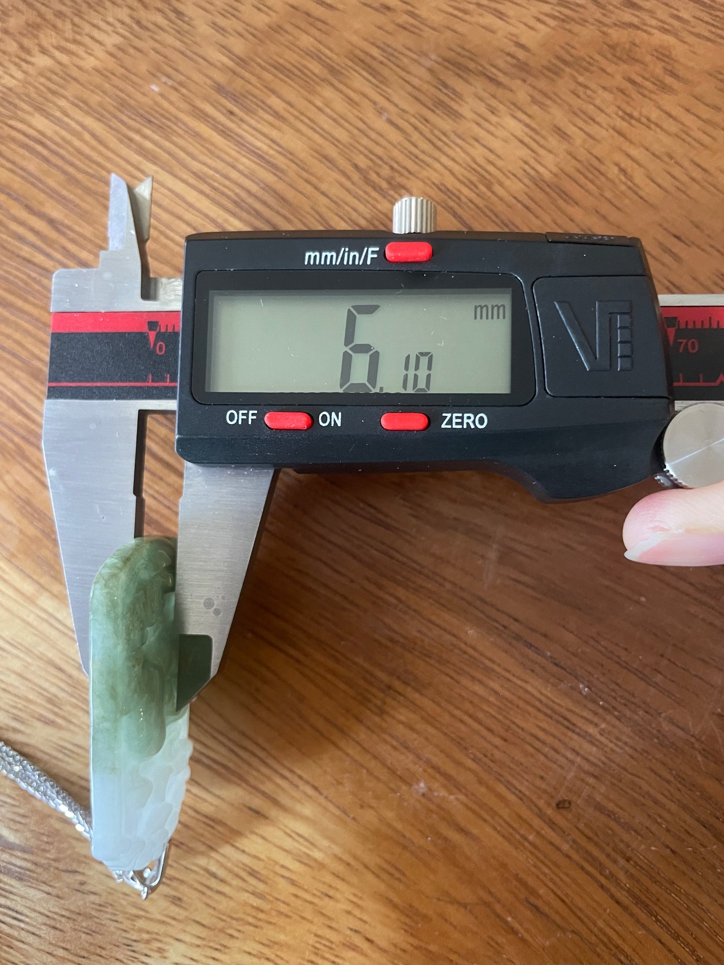 Grade A Burma jadeite Zodiac (OX) pendant with silver necklace