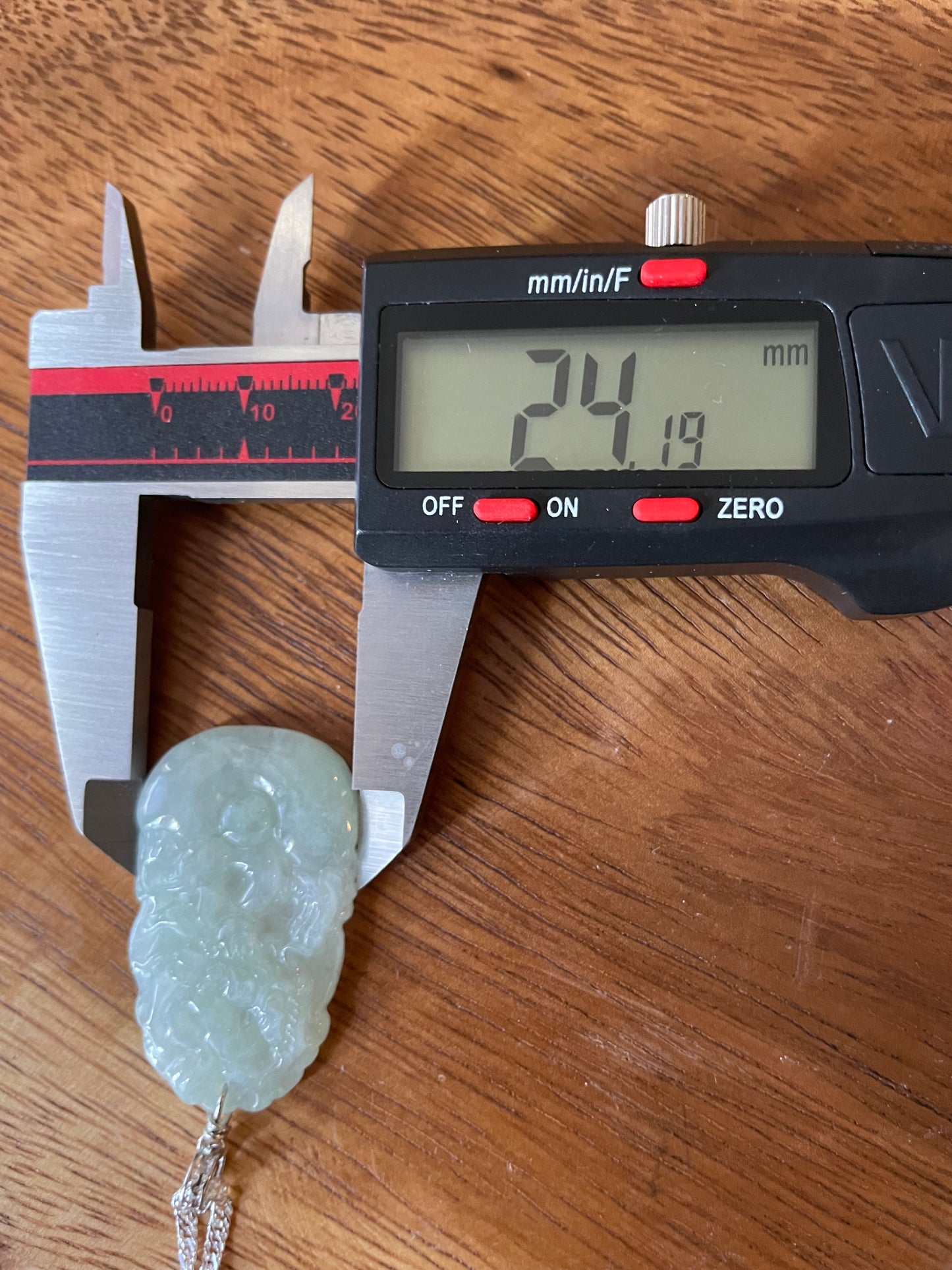 Grade A Burma jadeite Zodiac (DRAGON) pendant with silver necklace