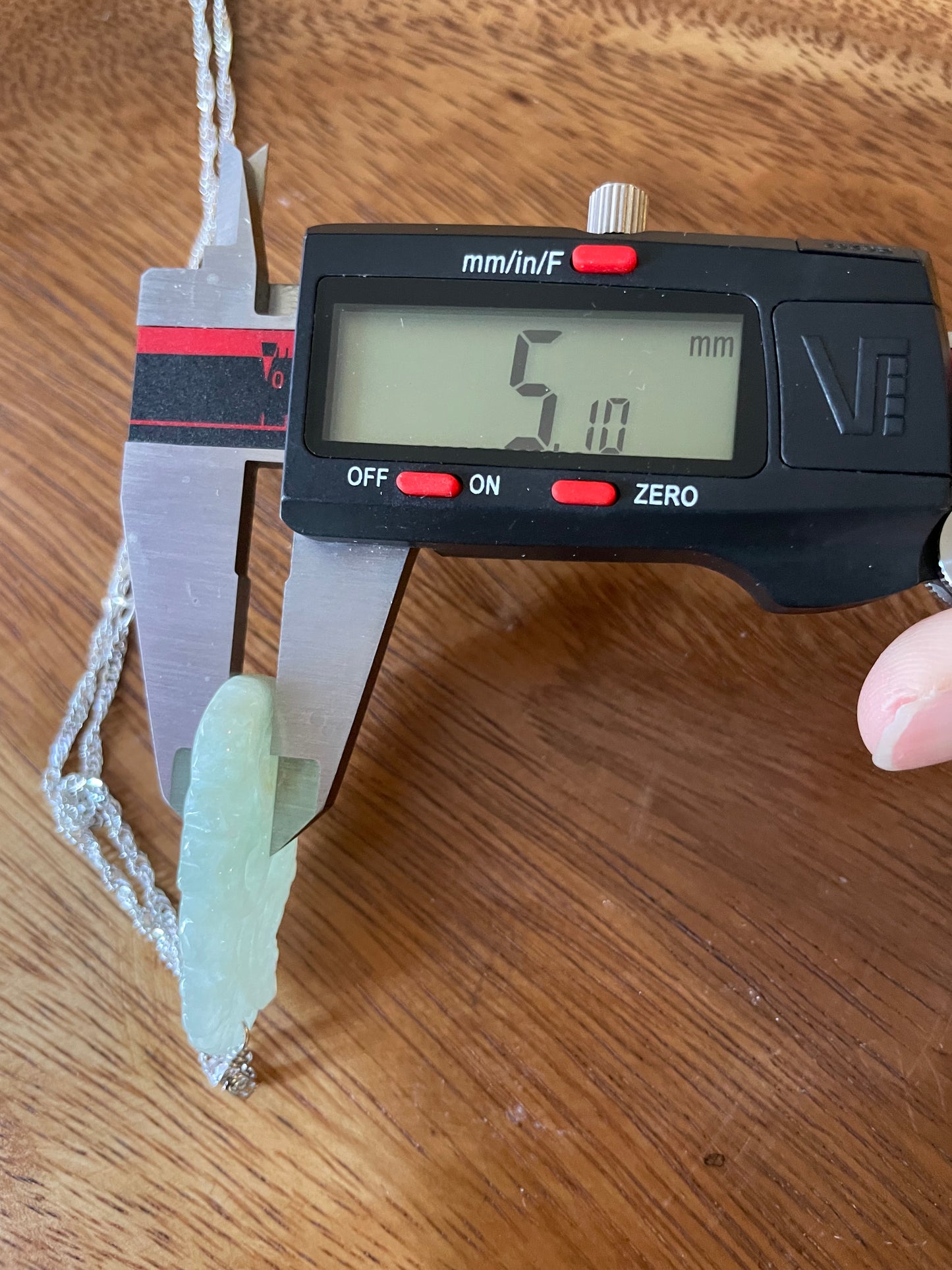 Grade A Burma jadeite Zodiac (Snake) pendant with silver necklace