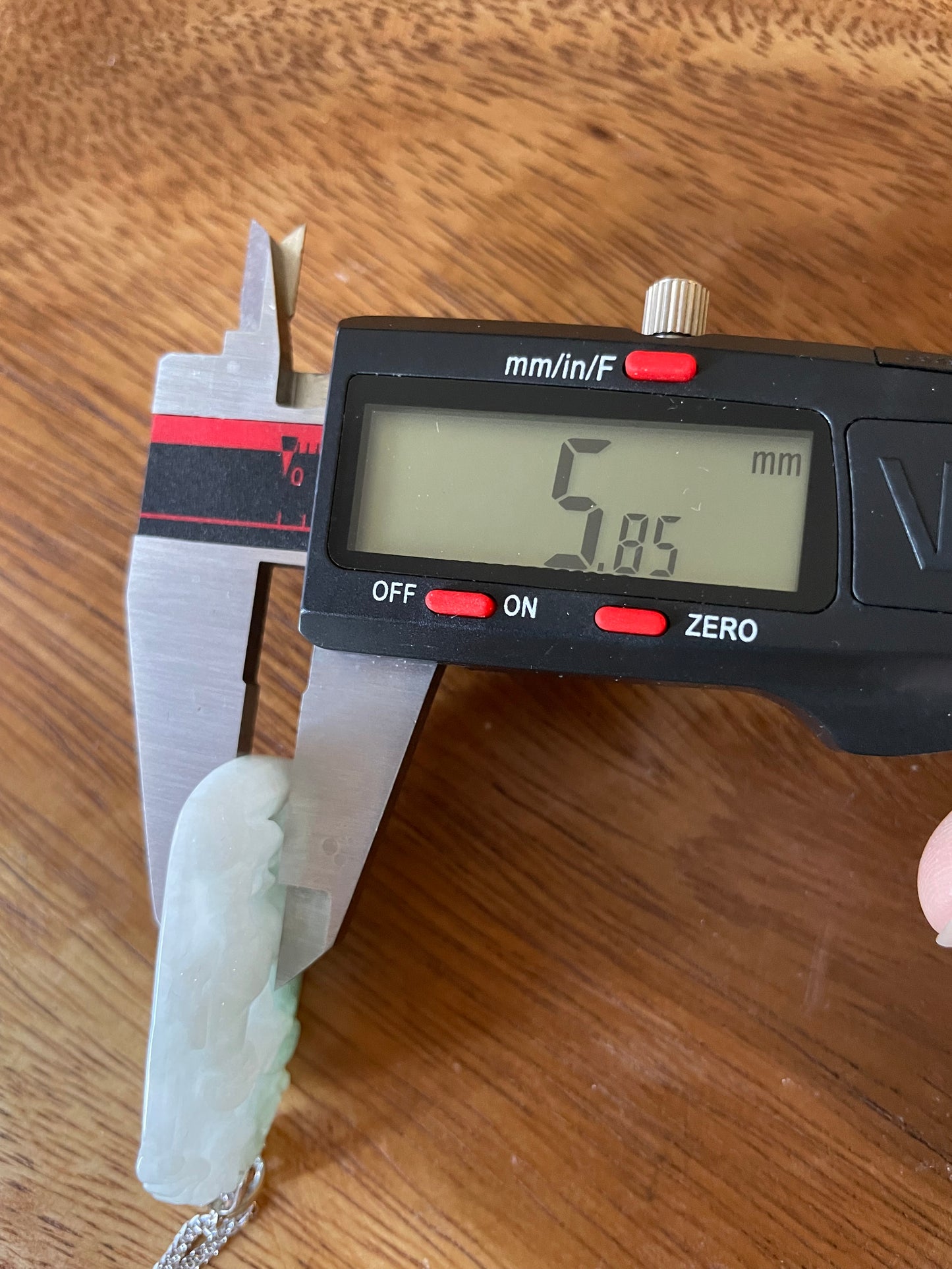 Grade A Burma jadeite Zodiac (Goat) pendant with silver necklace