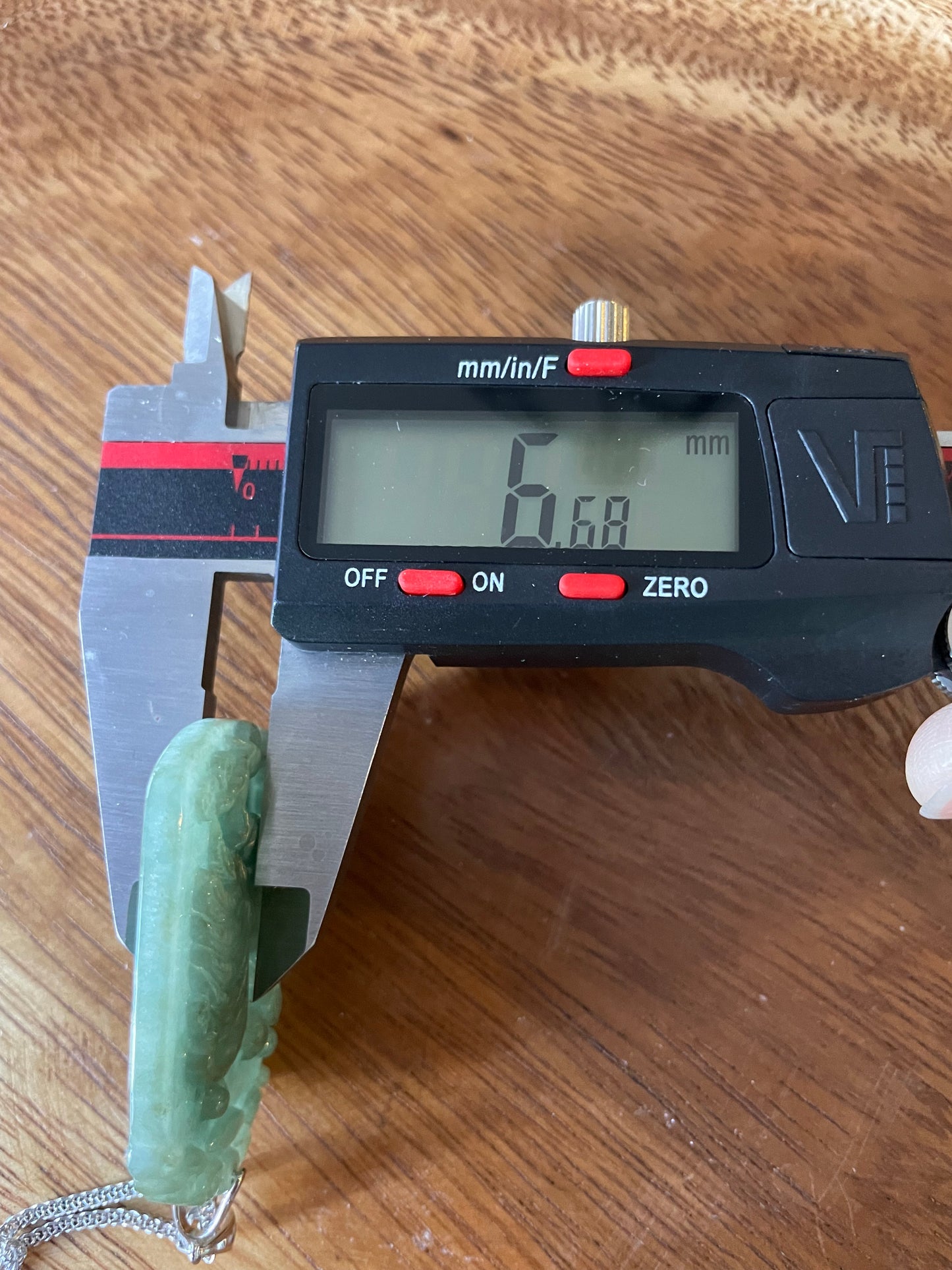 Grade A Burma jadeite Zodiac (Rooster) pendant with silver necklace