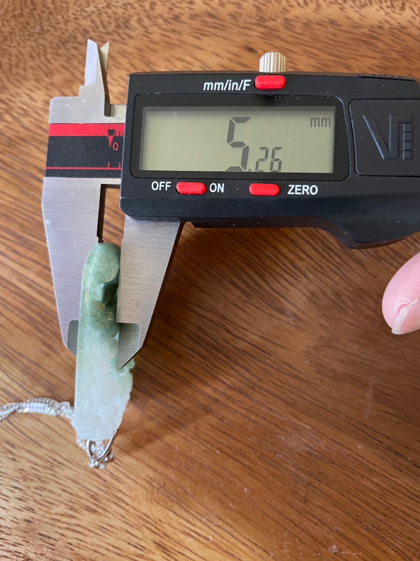 Grade A Burma jadeite Zodiac (Dog) pendant with silver necklace